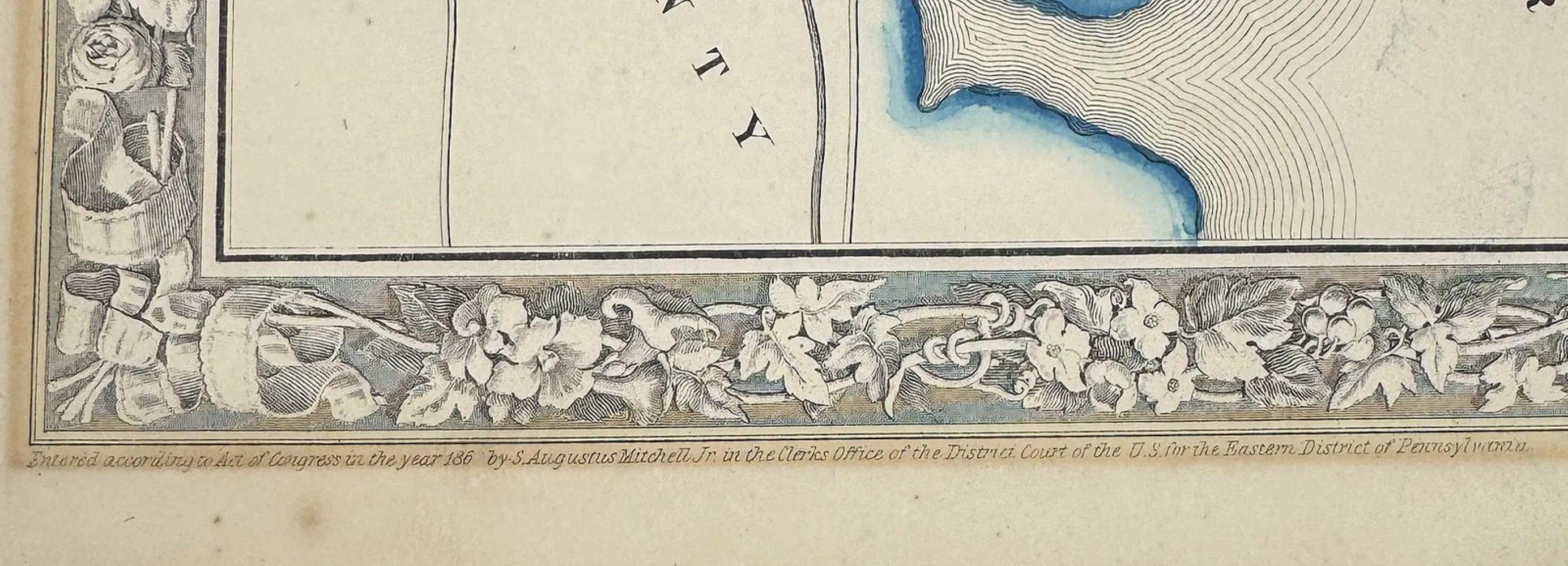 Antike, handkolorierte Karte von Washington, D.C., handkoloriert, 19. im Zustand „Gut“ im Angebot in Houston, TX