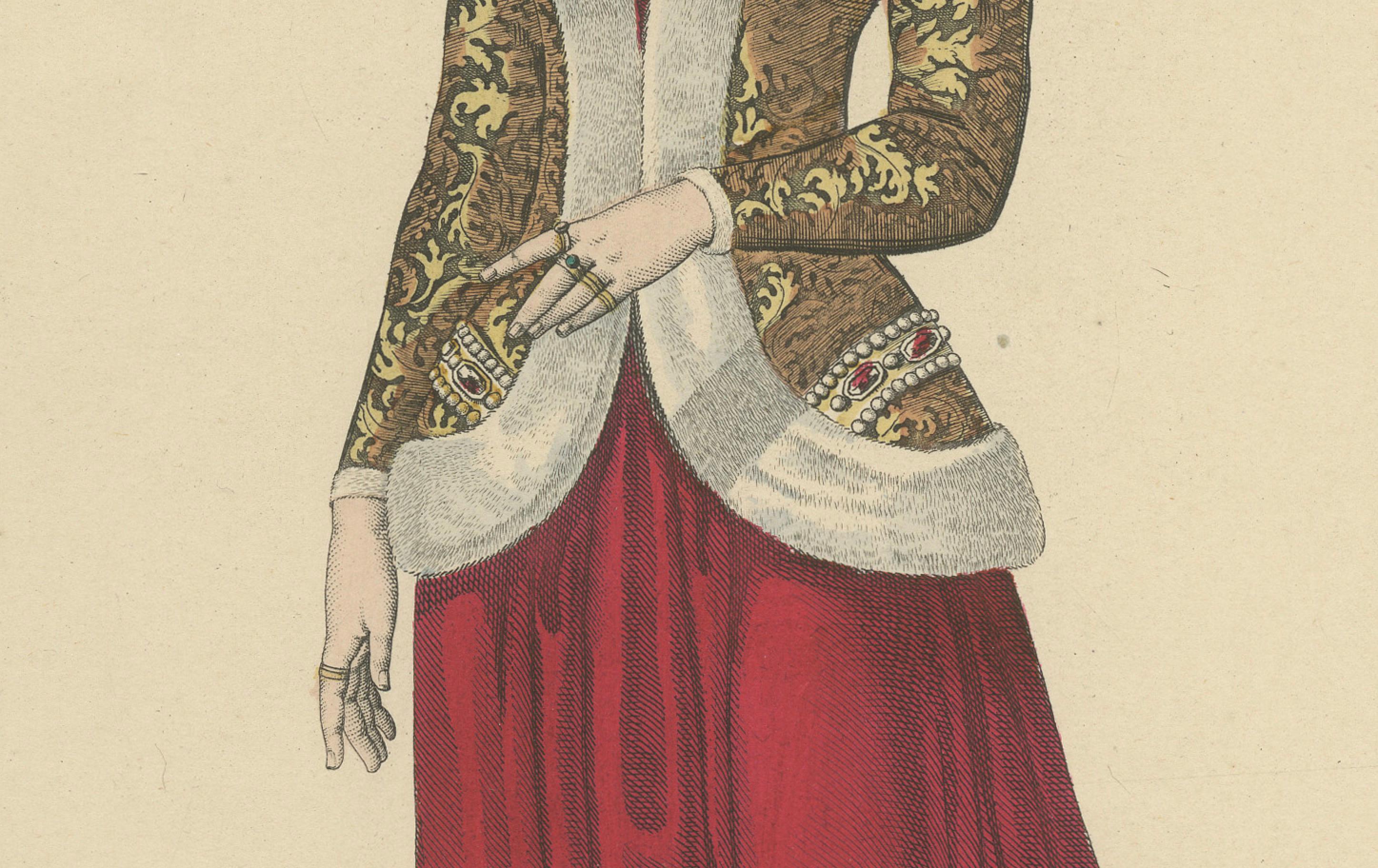 Antikes handkoloriertes Porträt - Dame der Familie Ursins, Frankreich, um 1900 (Französisch) im Angebot