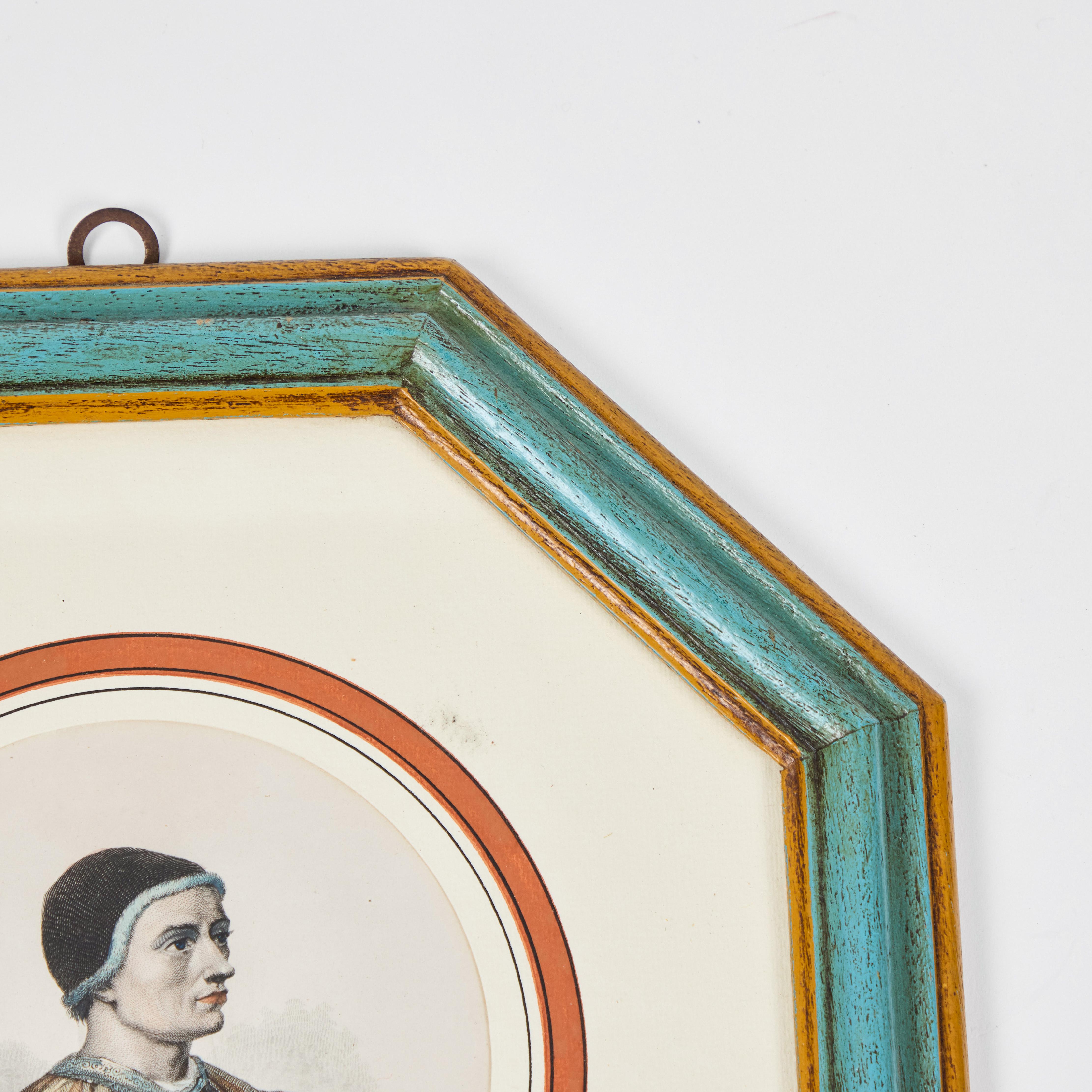 Antike Hand kolorierte Druck von europäischen bemerkenswerten c 1800's  A (18. Jahrhundert und früher) im Angebot