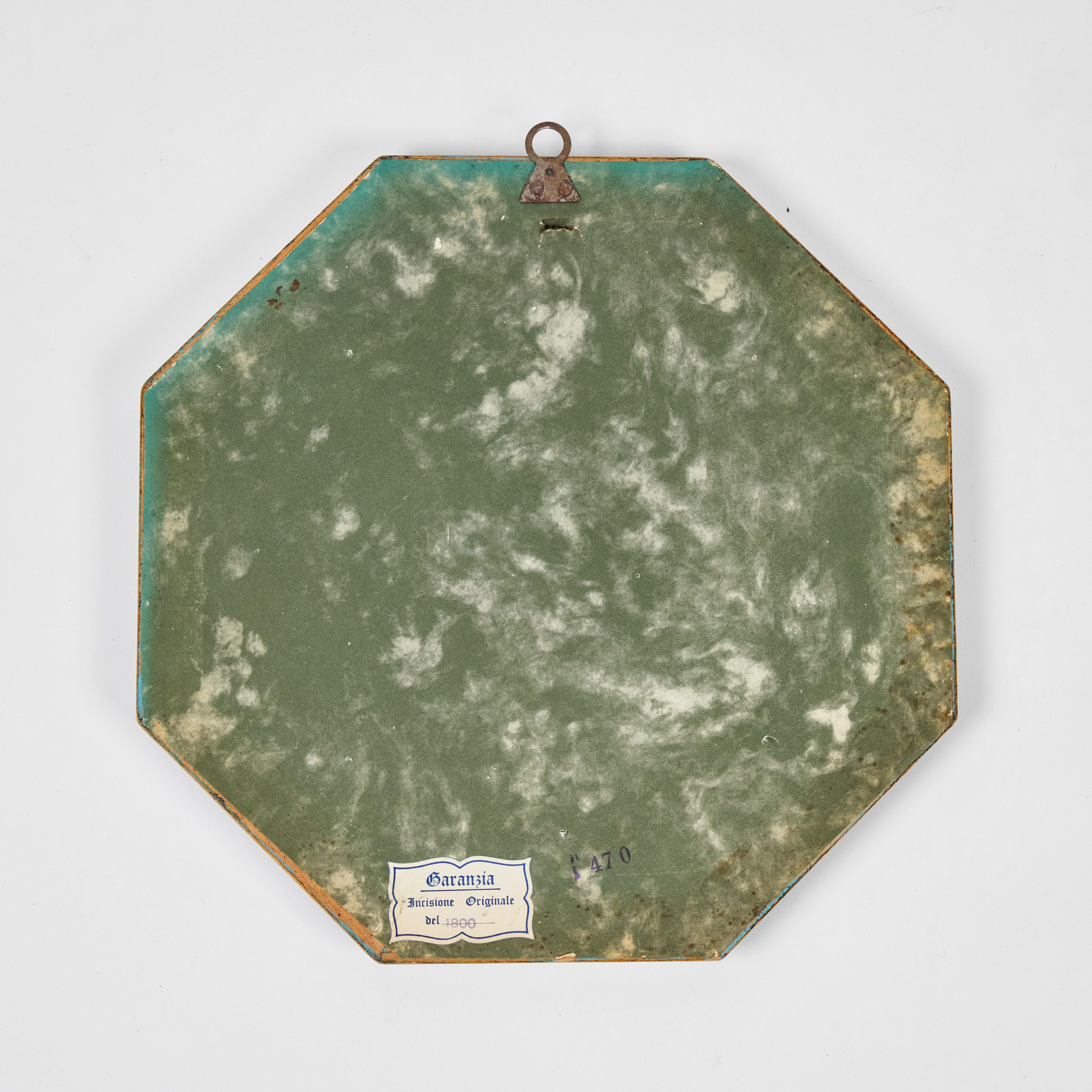 Antike Hand kolorierte Druck von europäischen bemerkenswerten c 1800's  B im Angebot 3