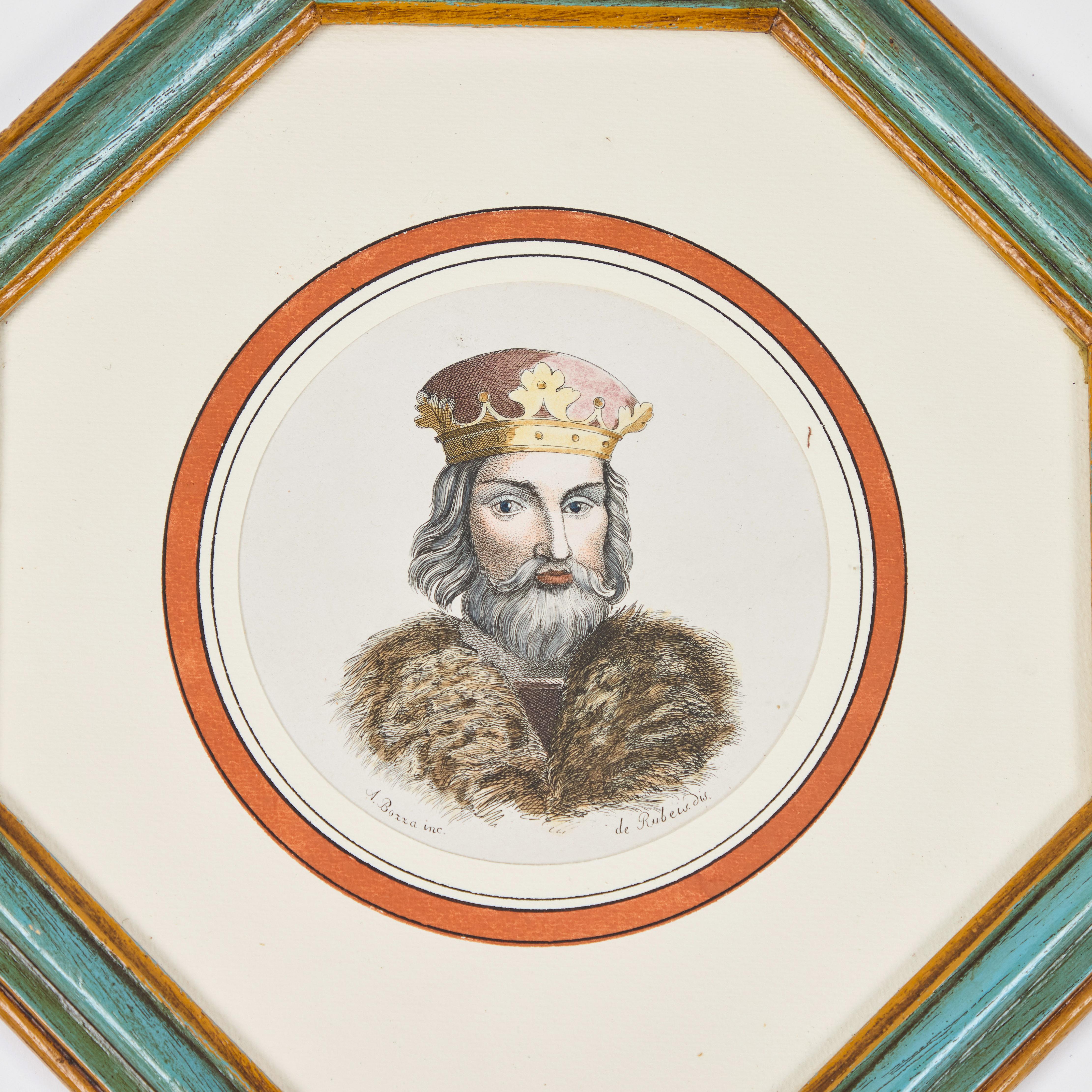 Antike Hand kolorierte Druck von europäischen bemerkenswerten c 1800's  D (19. Jahrhundert) im Angebot