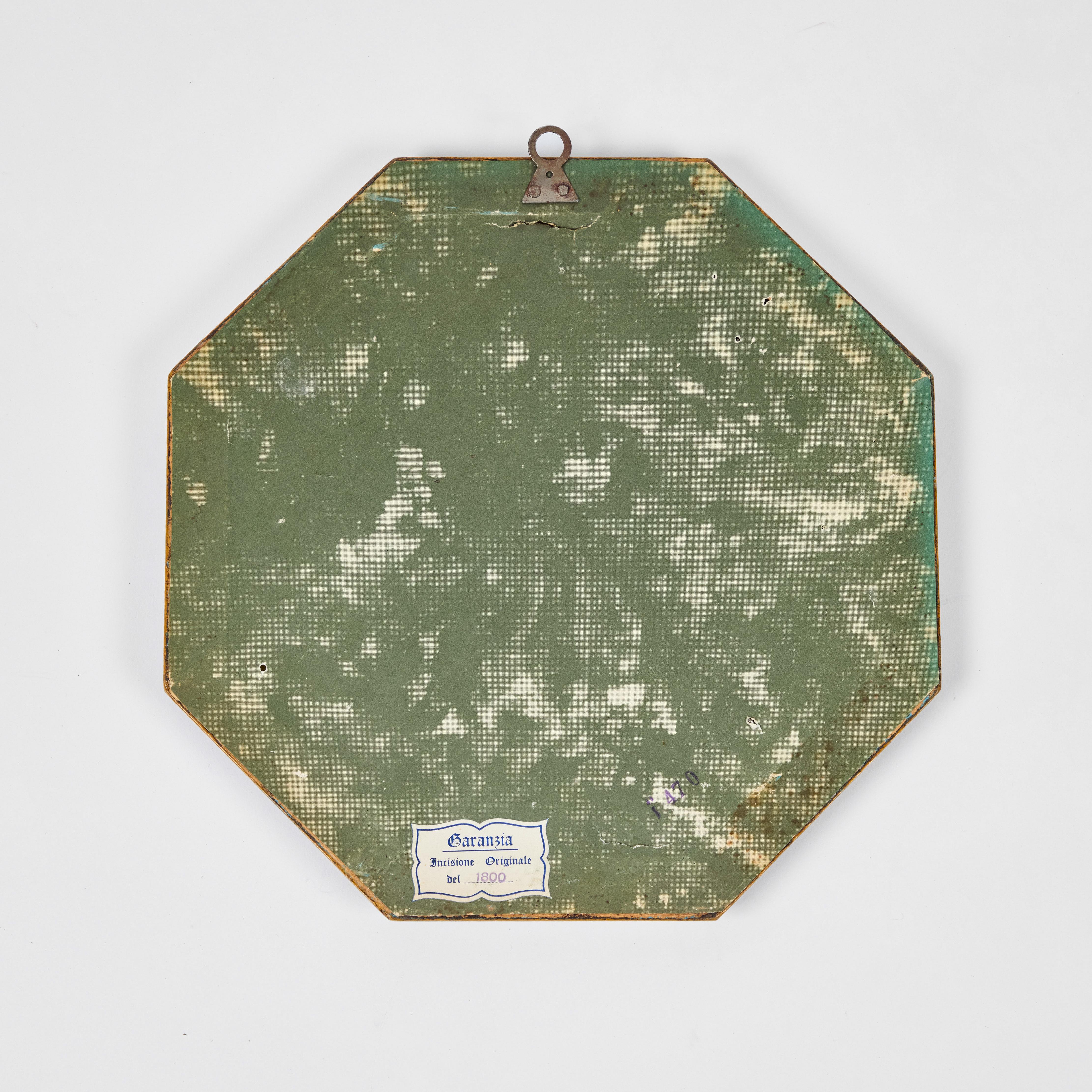 Antike Hand kolorierte Druck von europäischen bemerkenswerten c 1800's  E im Angebot 3