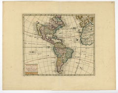Antique Hand-Coloured Map of North and South America, ca.1765