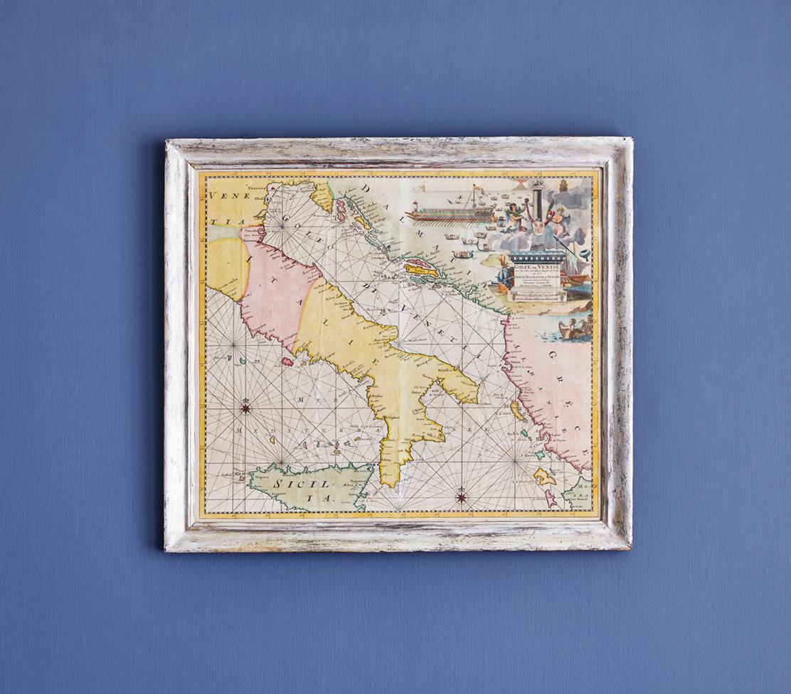 Italien, Ende 18. Jahrhundert

Antike handkolorierte Karte von Venedig.

Maße: H 52 x B 59 cm.
 