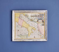 Antique Hand-Coloured Map of Venice with Vintage Frame, Italy, Late 18th Century