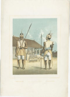 Antique Hand-Coloured Print of a Regent in the Dutch East Indies, 1854