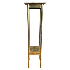 Antique Craft Bronze & Stunning Marble Top Gothic Revival Pedestal Stand