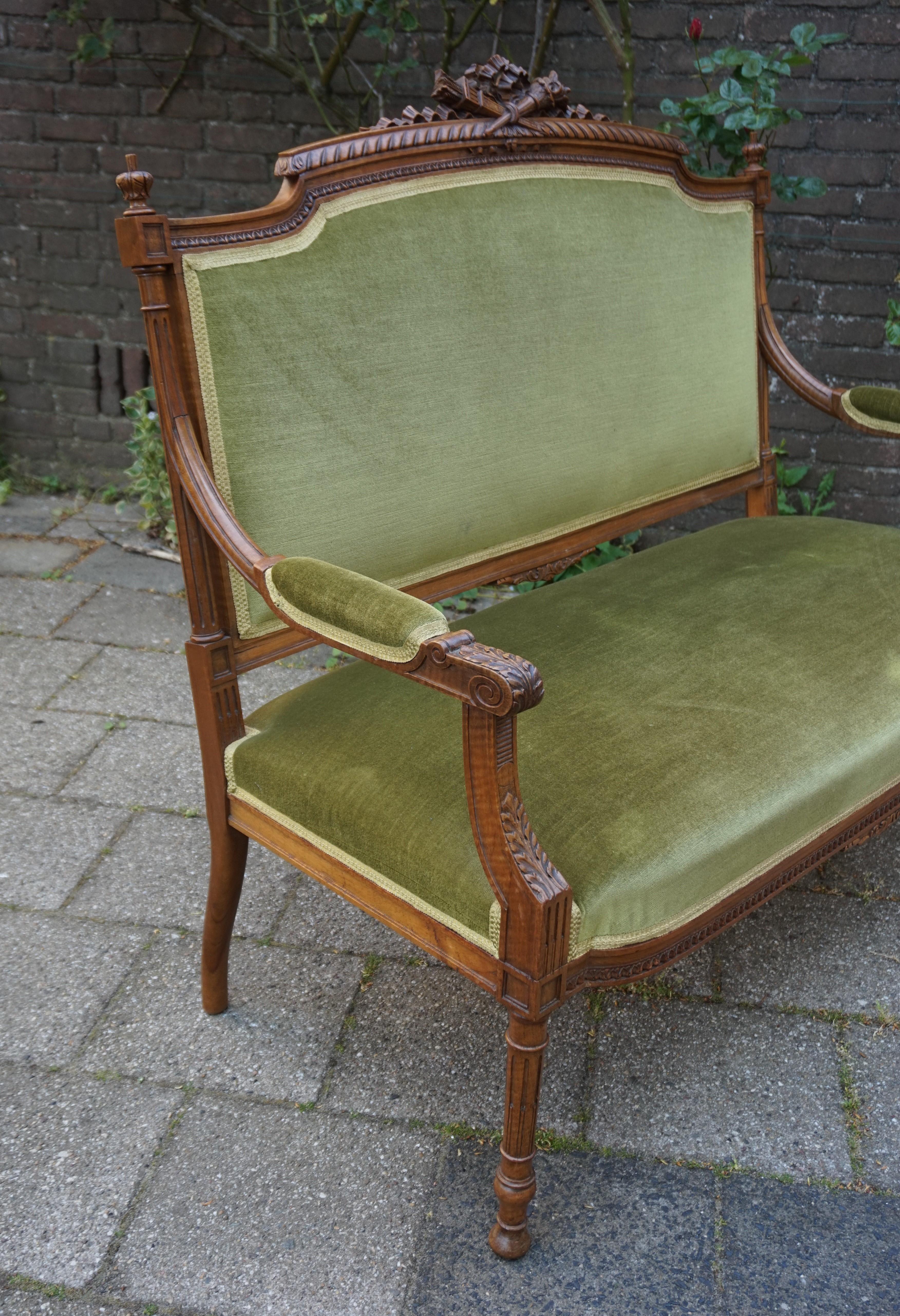 crafted antique couch bench