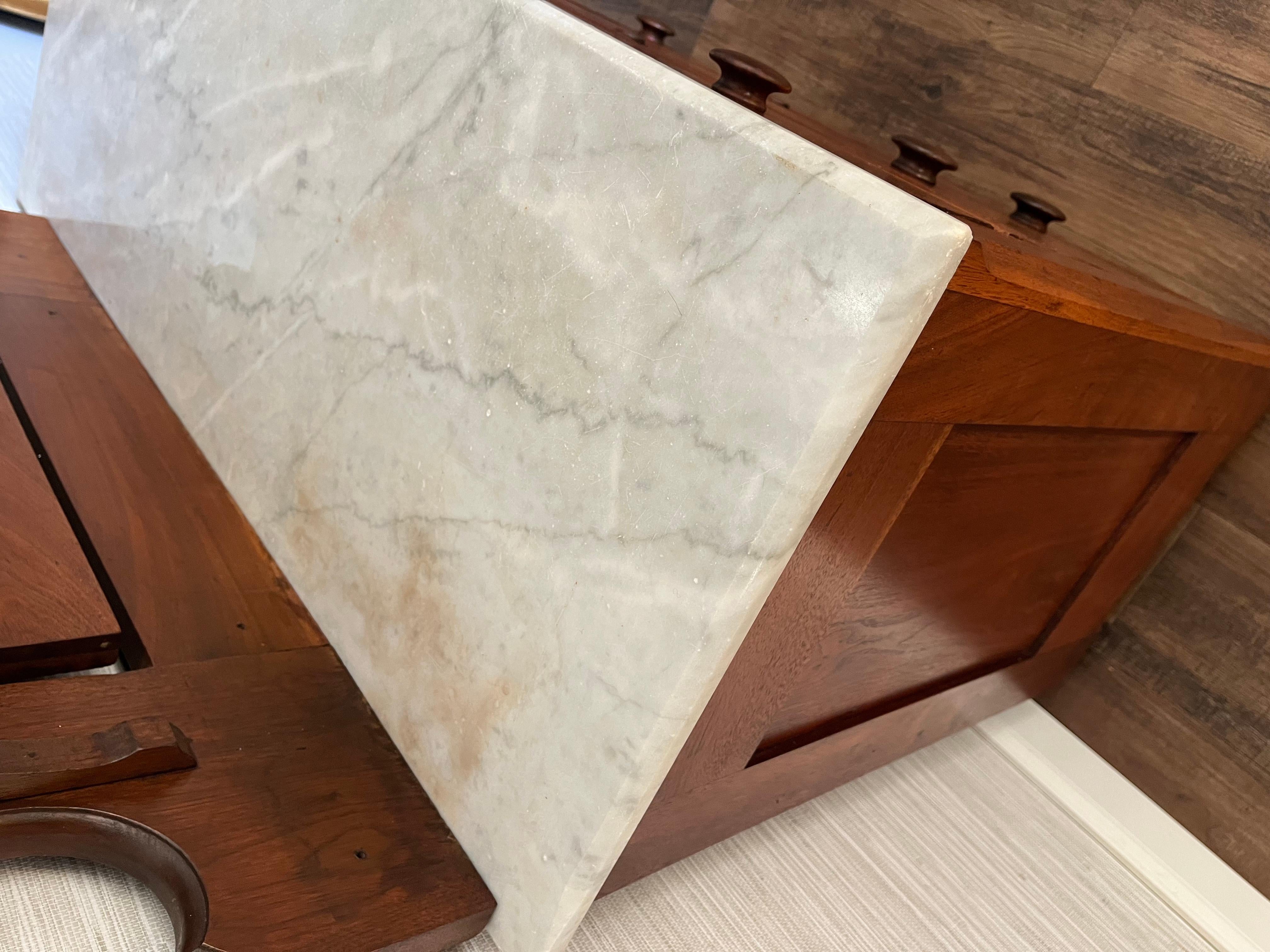 Antique Flame Mahogany American Empire Eastlake Marble Top Mirror Dresser For Sale 5