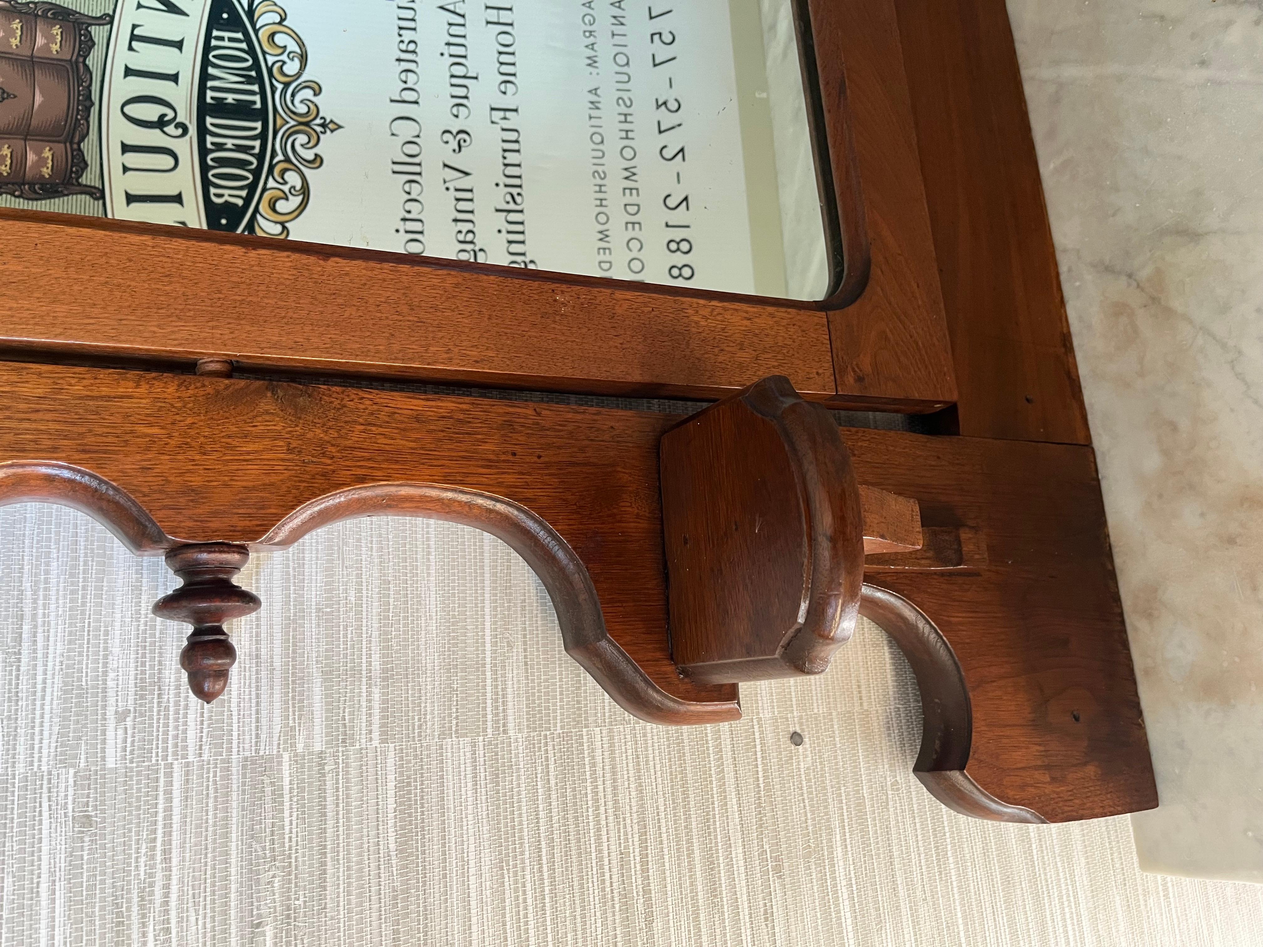 Antique Flame Mahogany American Empire Eastlake Marble Top Mirror Dresser For Sale 8