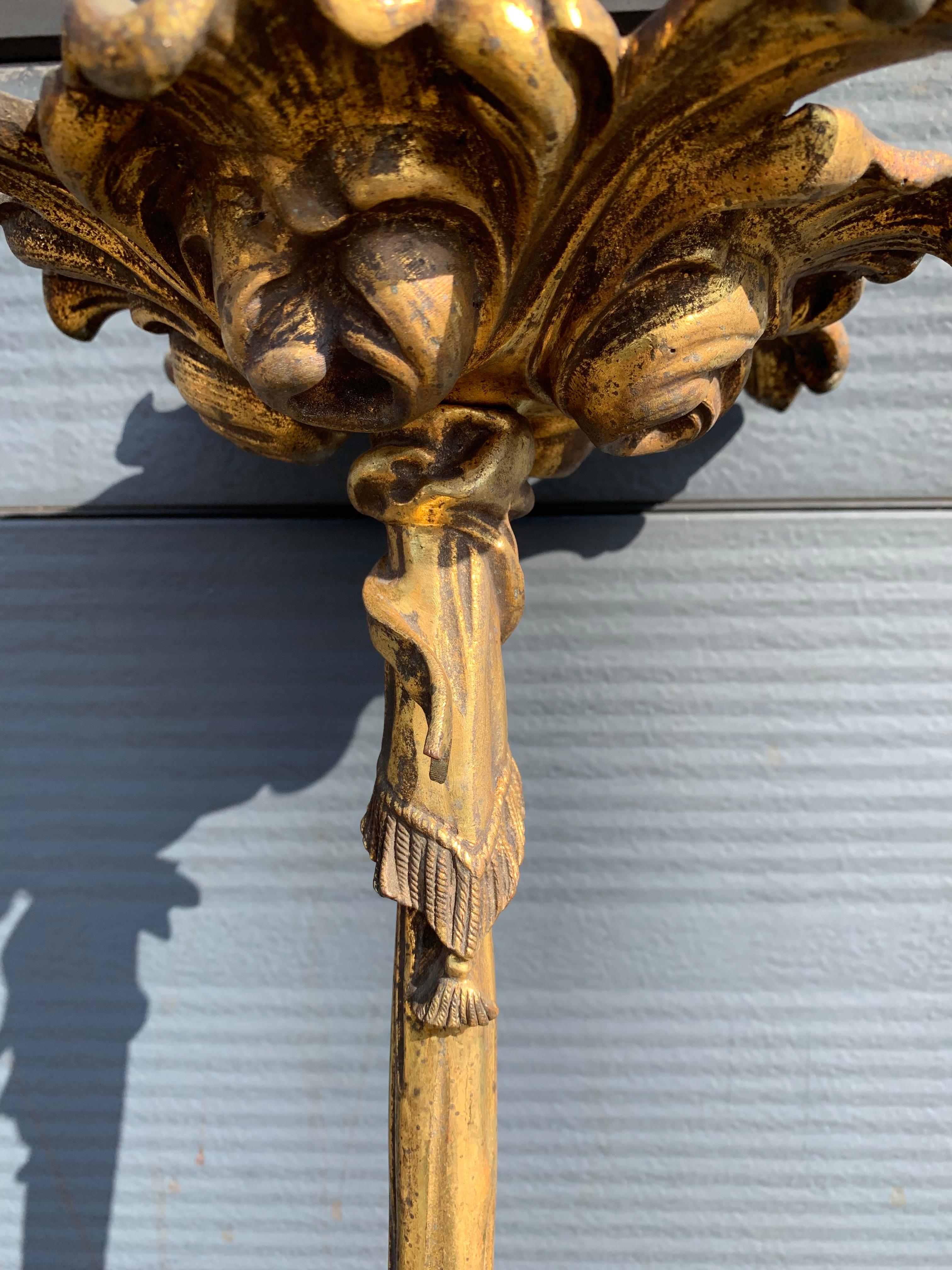 Antike große Belle Époque Handcrafted vergoldete Bronze Kronleuchter Anhänger w. Rosen  (Vergoldet) im Angebot