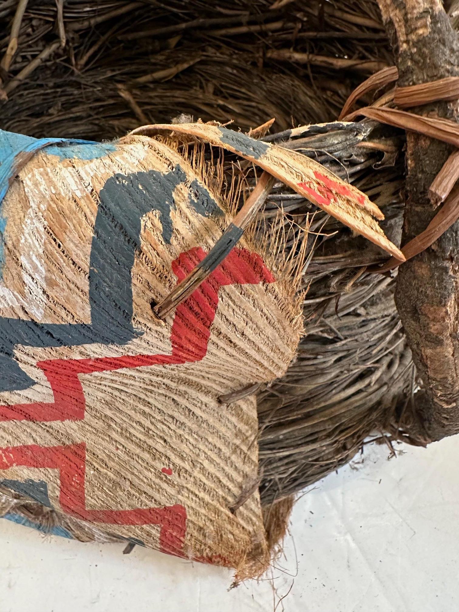 Panier ancien en écorce et brindilles d'origine amérindienne, fait à la main en vente 3