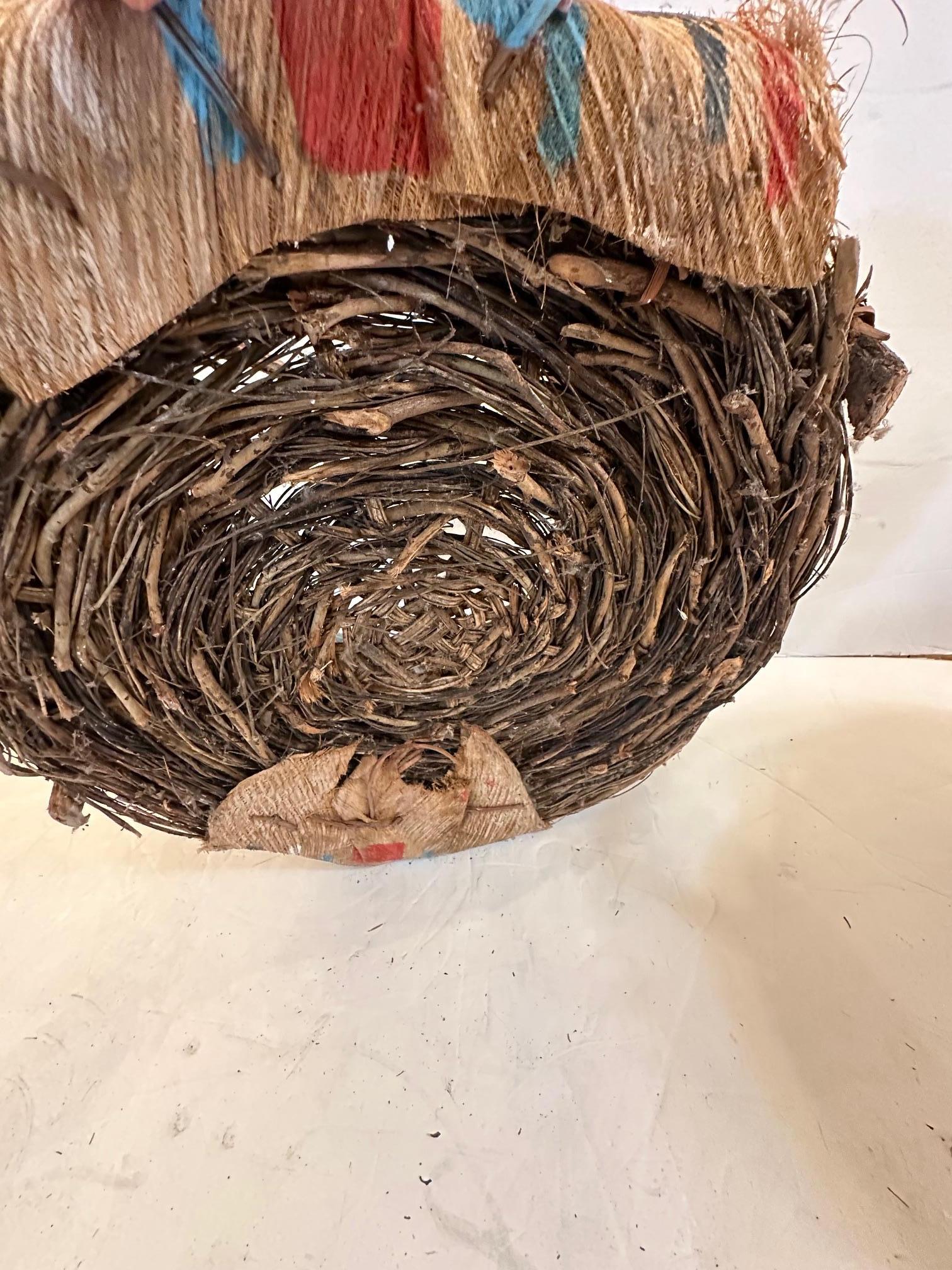 Antique Hand Crafted Native American Twig & Bark Basket For Sale 3