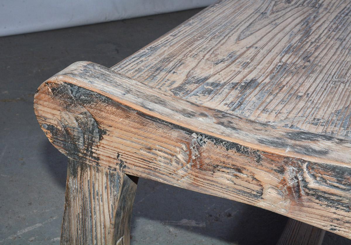 Wood Antique Handcrafted Rustic Bench For Sale