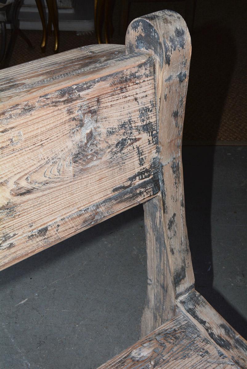 Antique Handcrafted Rustic Bench For Sale 2