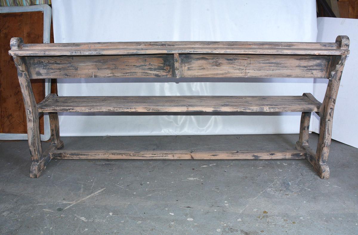 Country Antique Handcrafted Rustic Bench For Sale