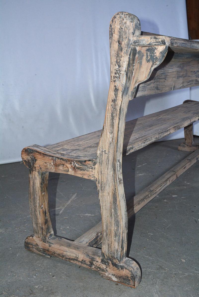 20th Century Antique Handcrafted Rustic Bench For Sale