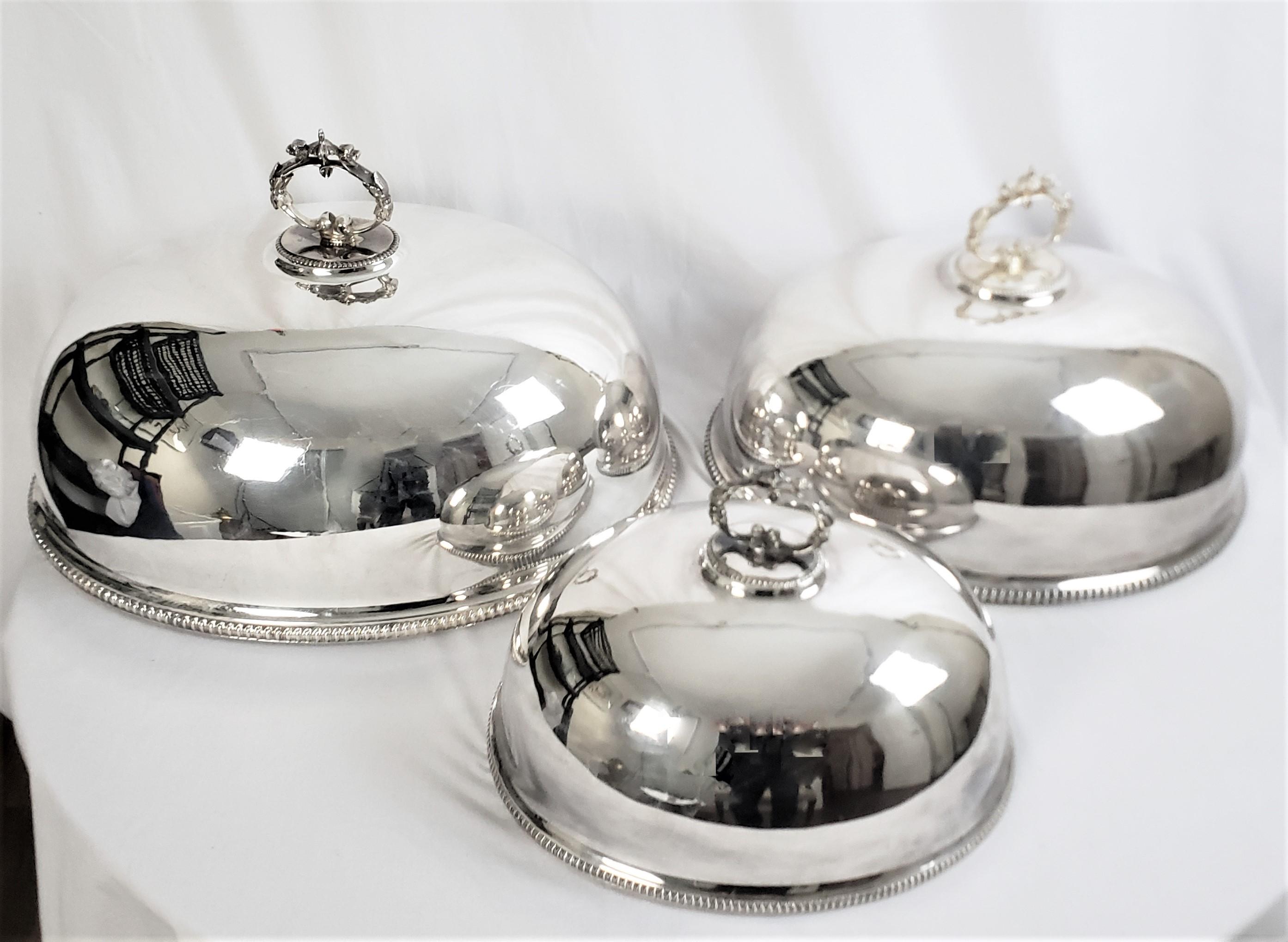 Victorian Antique Hand-Crafted & Silver Plated Graduated Meat Dome or Entre Cover Set For Sale