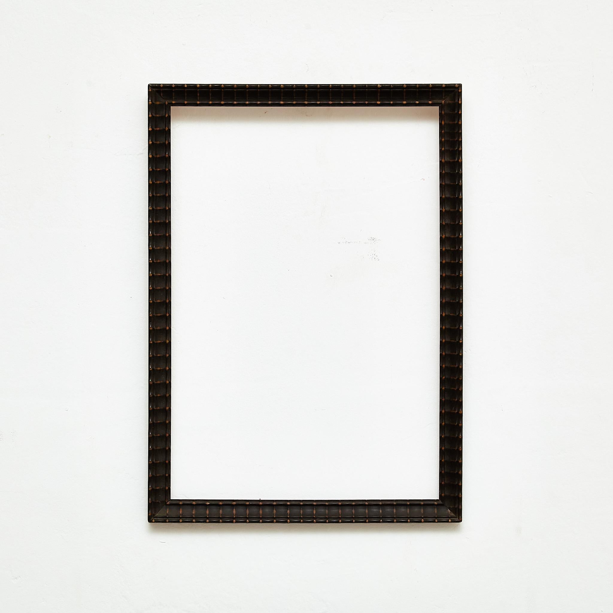 Mid-Century Modern Antique Handcrafted Wood Frame, circa 1950