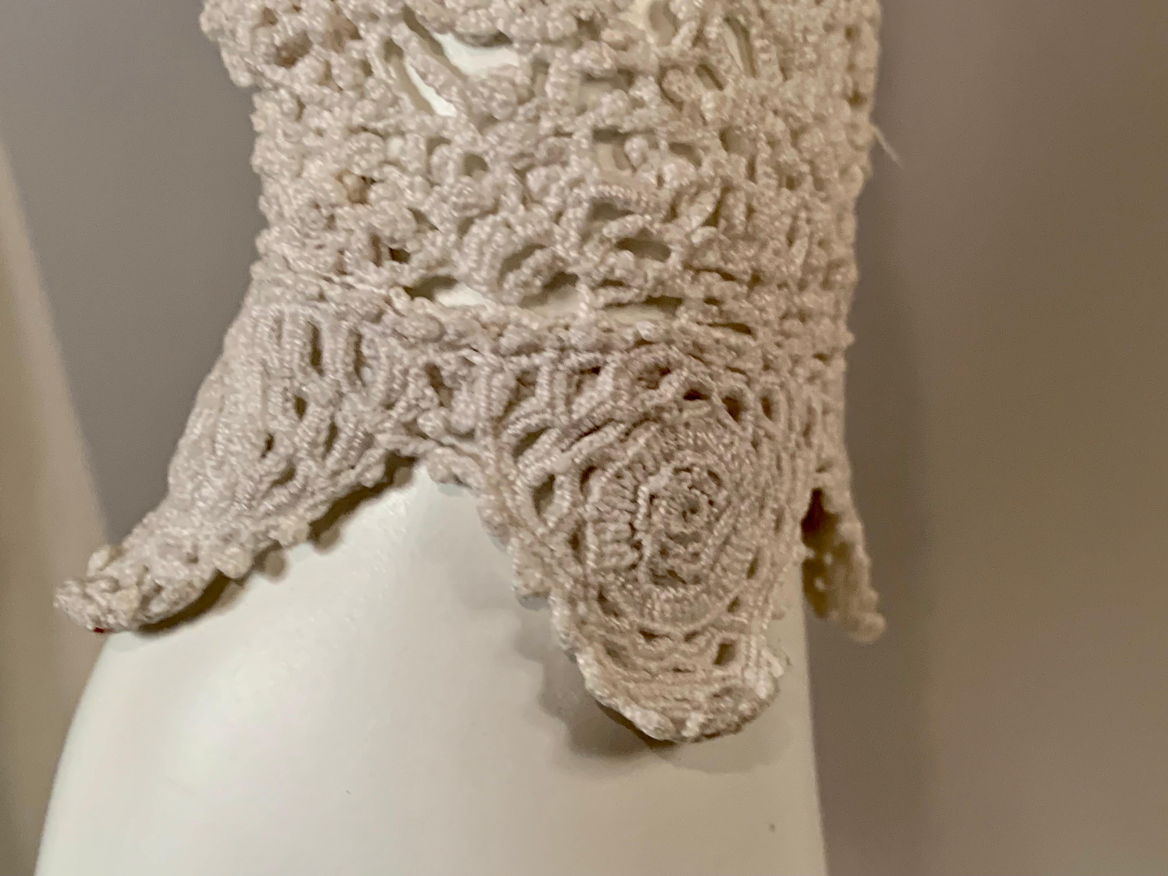 Antique Hand Crocheted Irish Lace Blouse with Flowers and Shamrocks 3