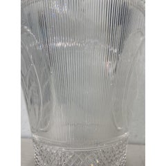 Antique Handcut Crystal Vase with Floral and Grape Motif, circa 1920