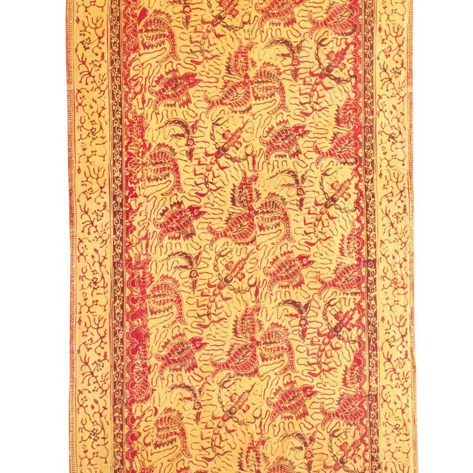 Indonesiano Antico Batik di cotone tinto a mano Slendang (Selendang), Giava in vendita