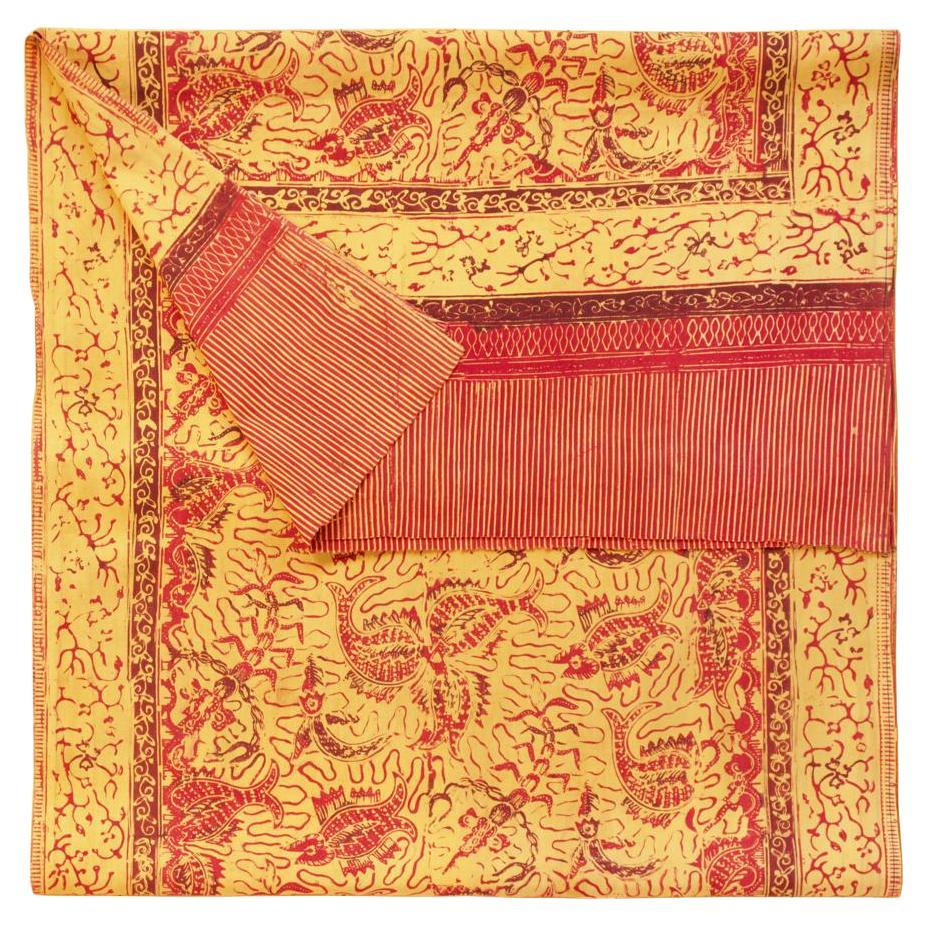 Antique Hand Dyed Cotton Batik Slendang (Selendang), Java