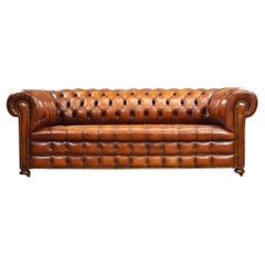 Antique Hand Dyed Leather Chesterfield Sofa