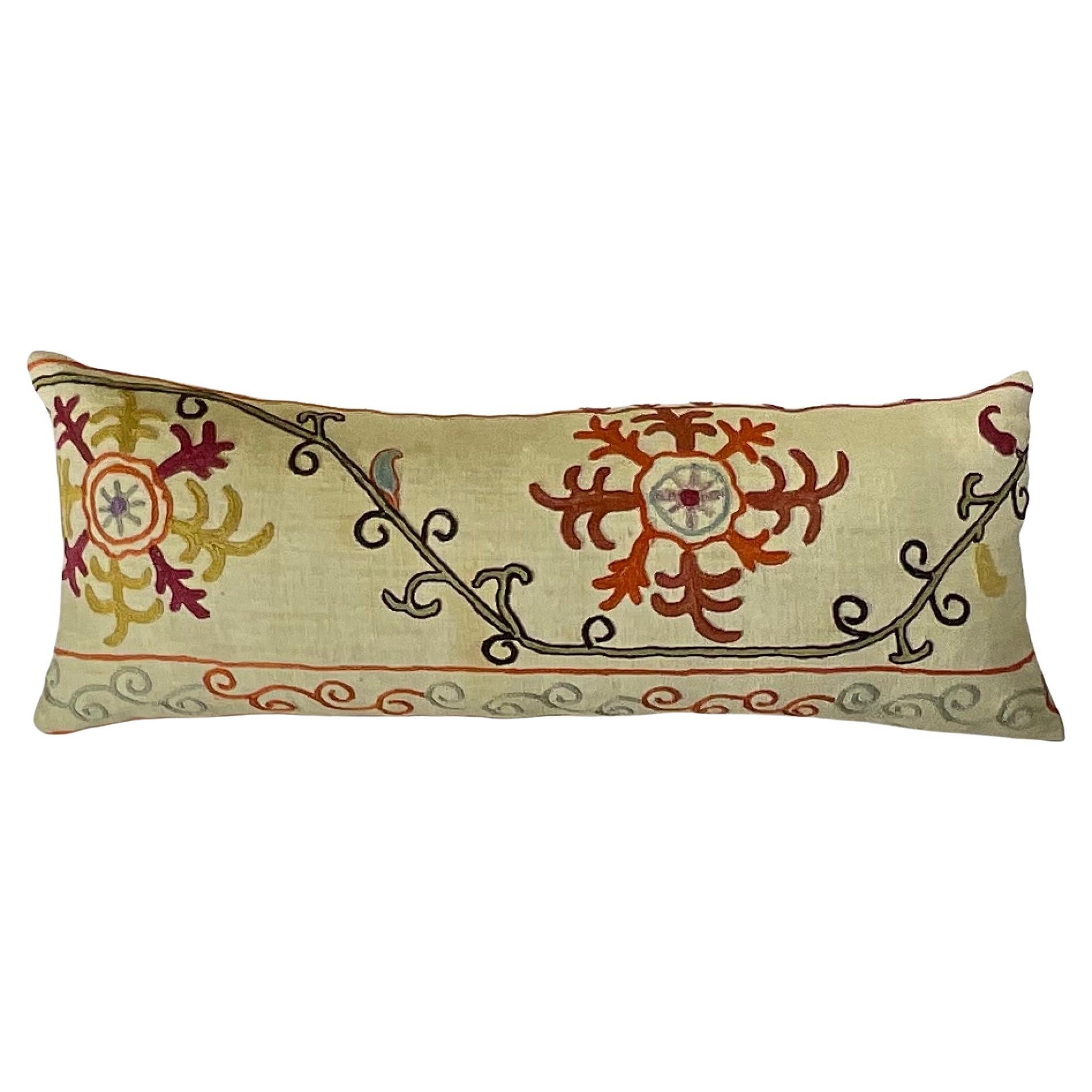 Antique Hand-Embroidered Suzani Pillow - A Piece of Art