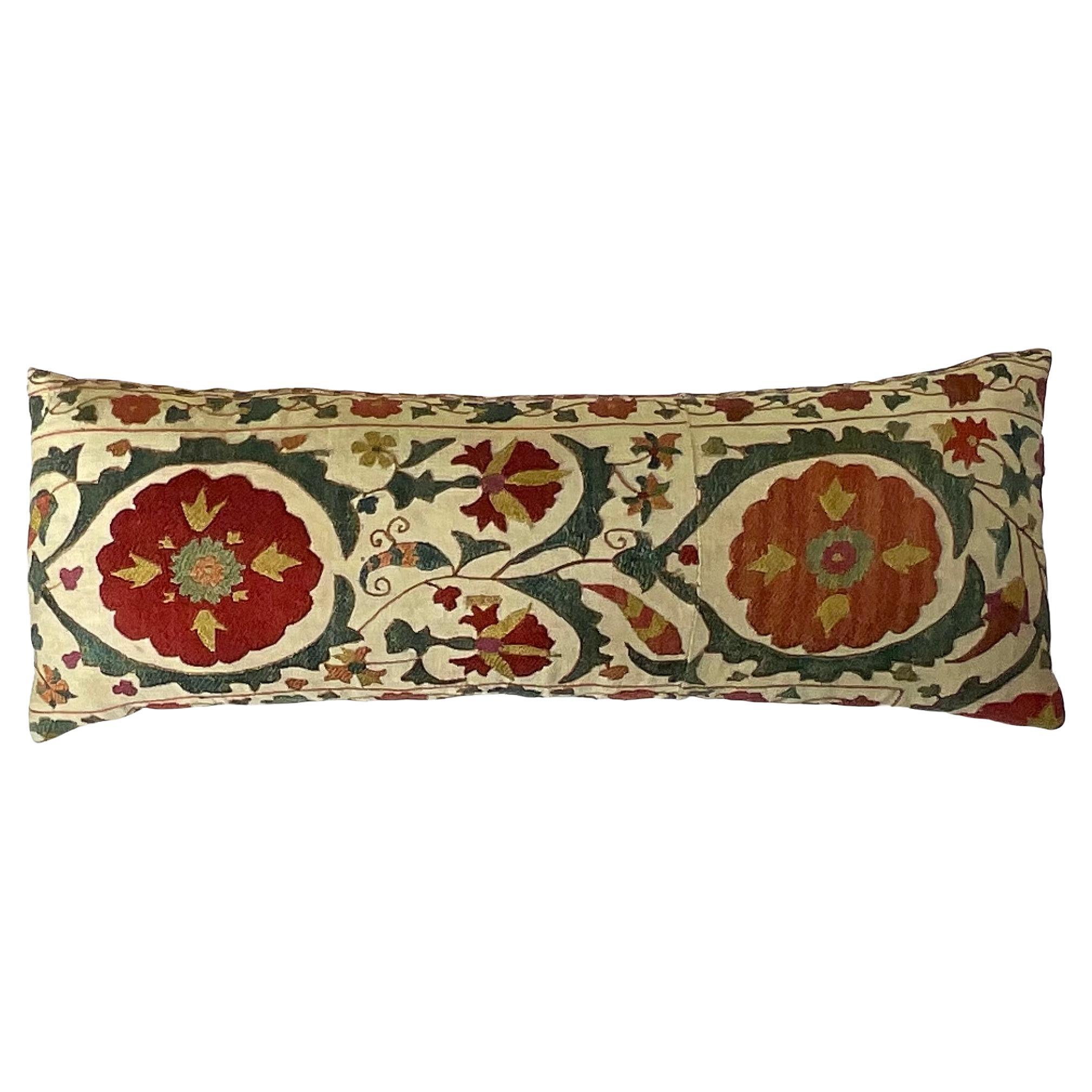 Antique Hand-Embroidered Suzani Pillow - A Piece of Art