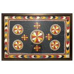 Antique Hand Embroidered Textile from India Framed