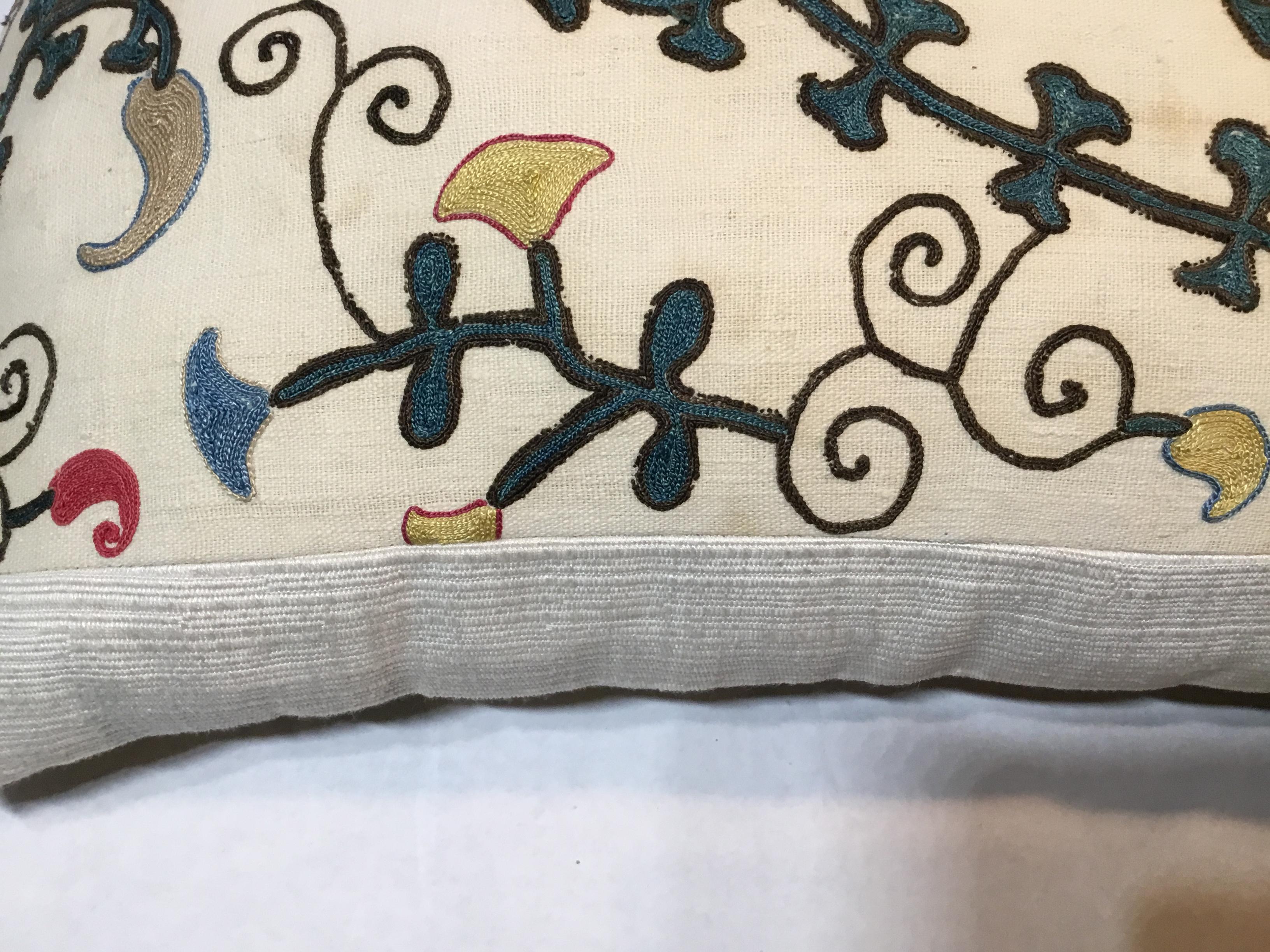 Antique Hand Embroidery Suzani Pillow 4
