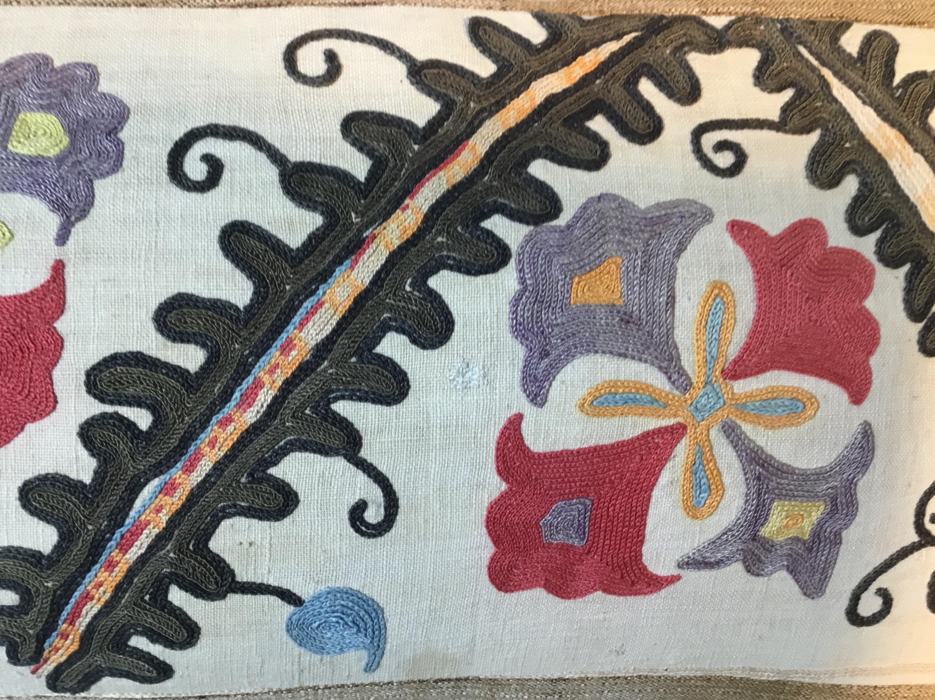 Antique Hand Embroidery Suzani Pillow  3