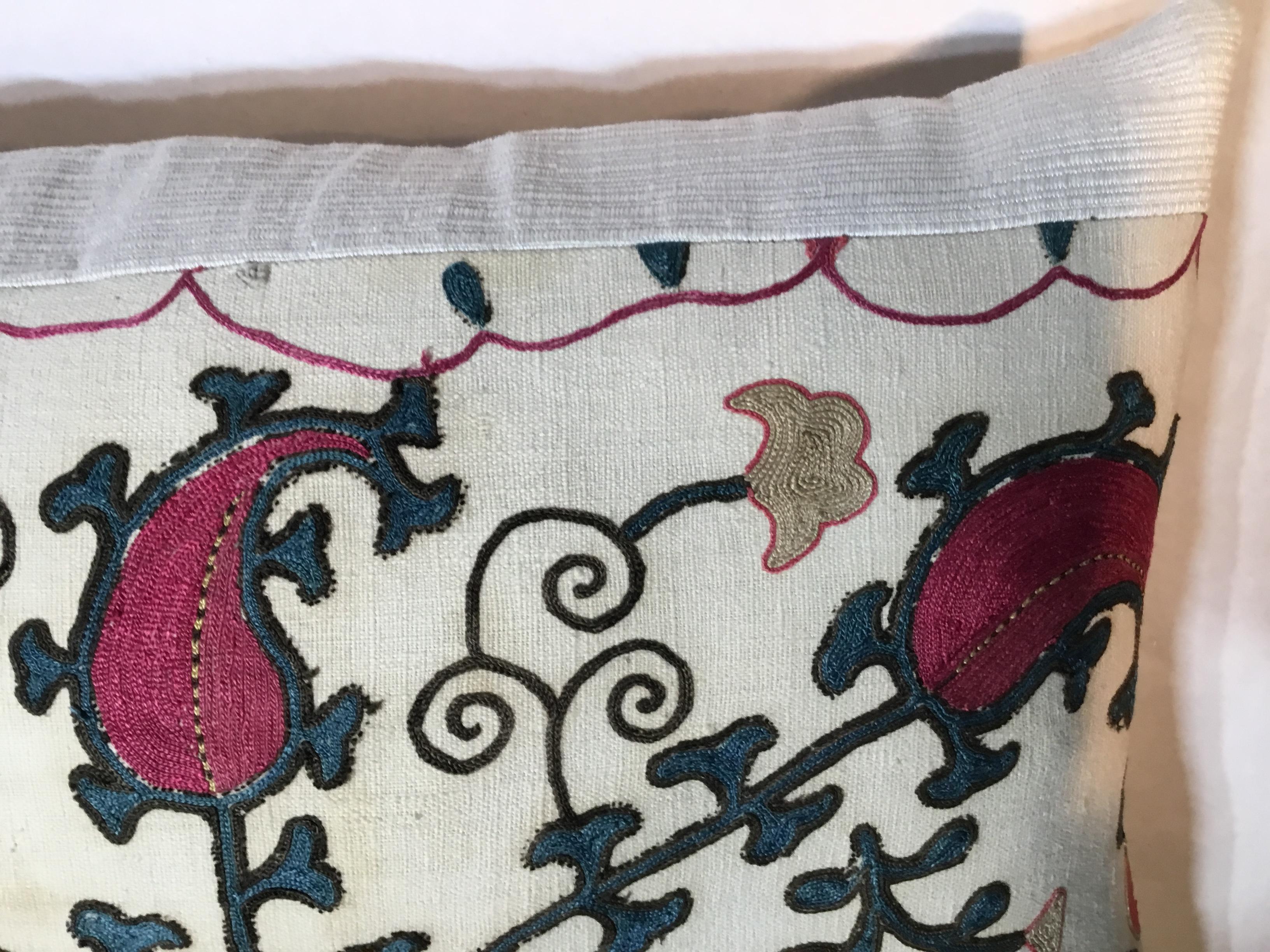 Antique Hand Embroidery Suzani Pillow 5