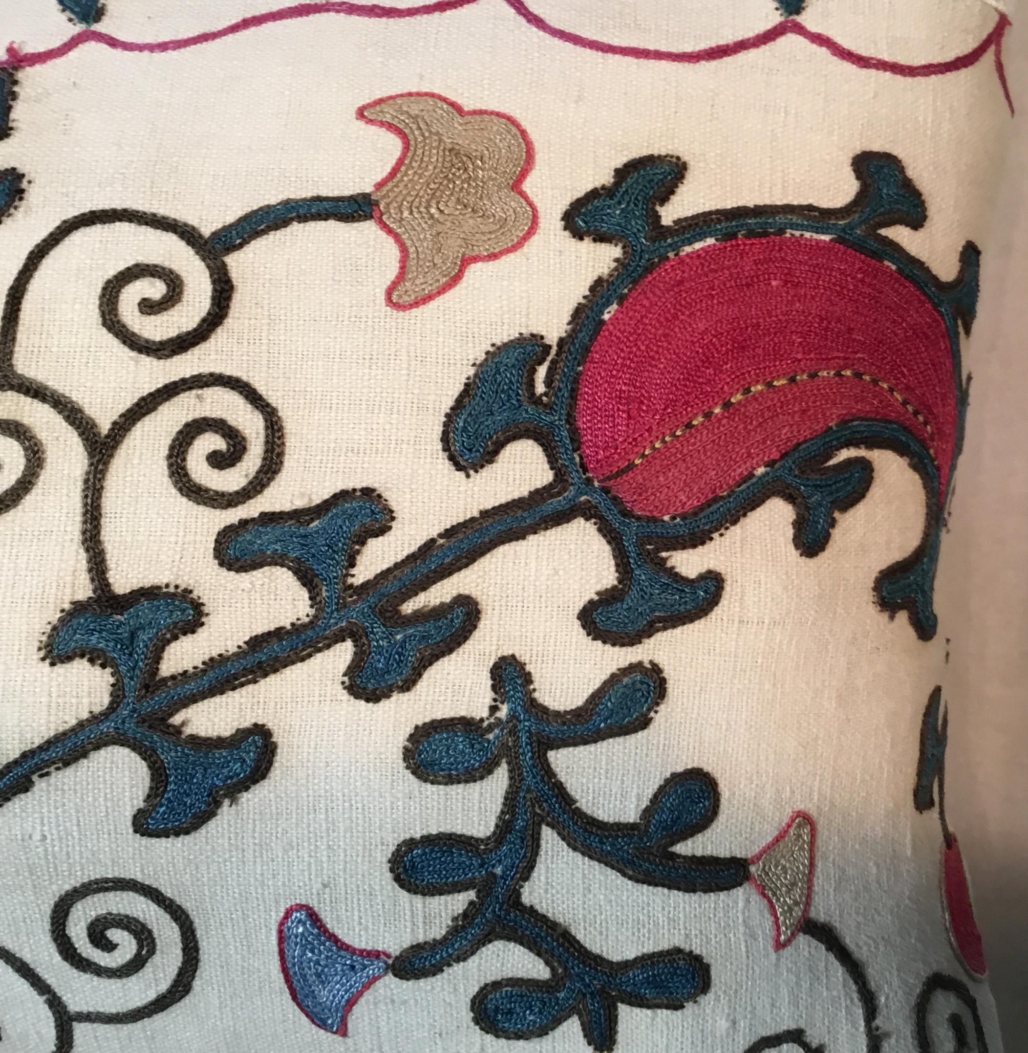 Antique Hand Embroidery Suzani Pillow 2