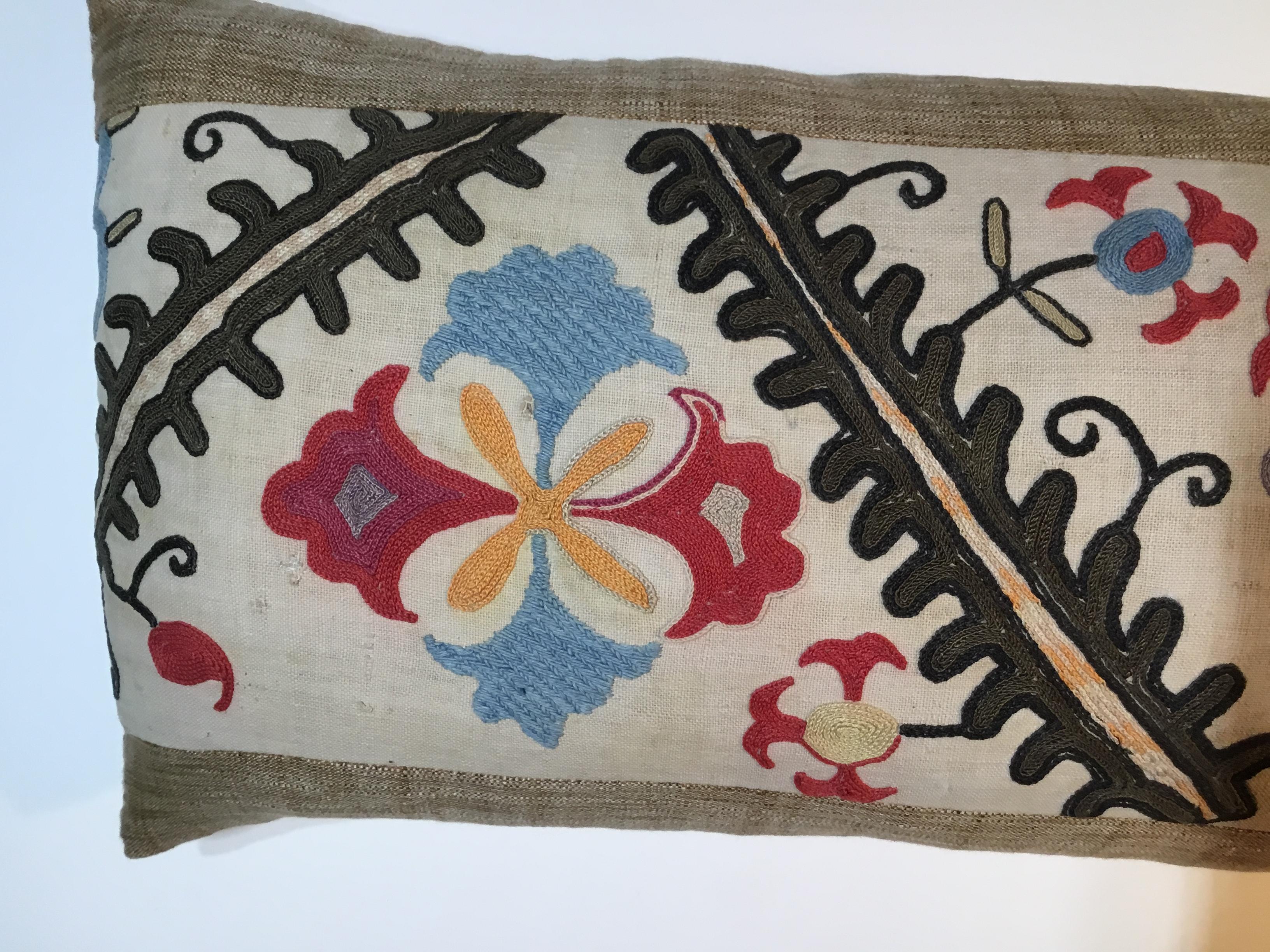 Antique Hand Embroidery Suzani Pillow  1