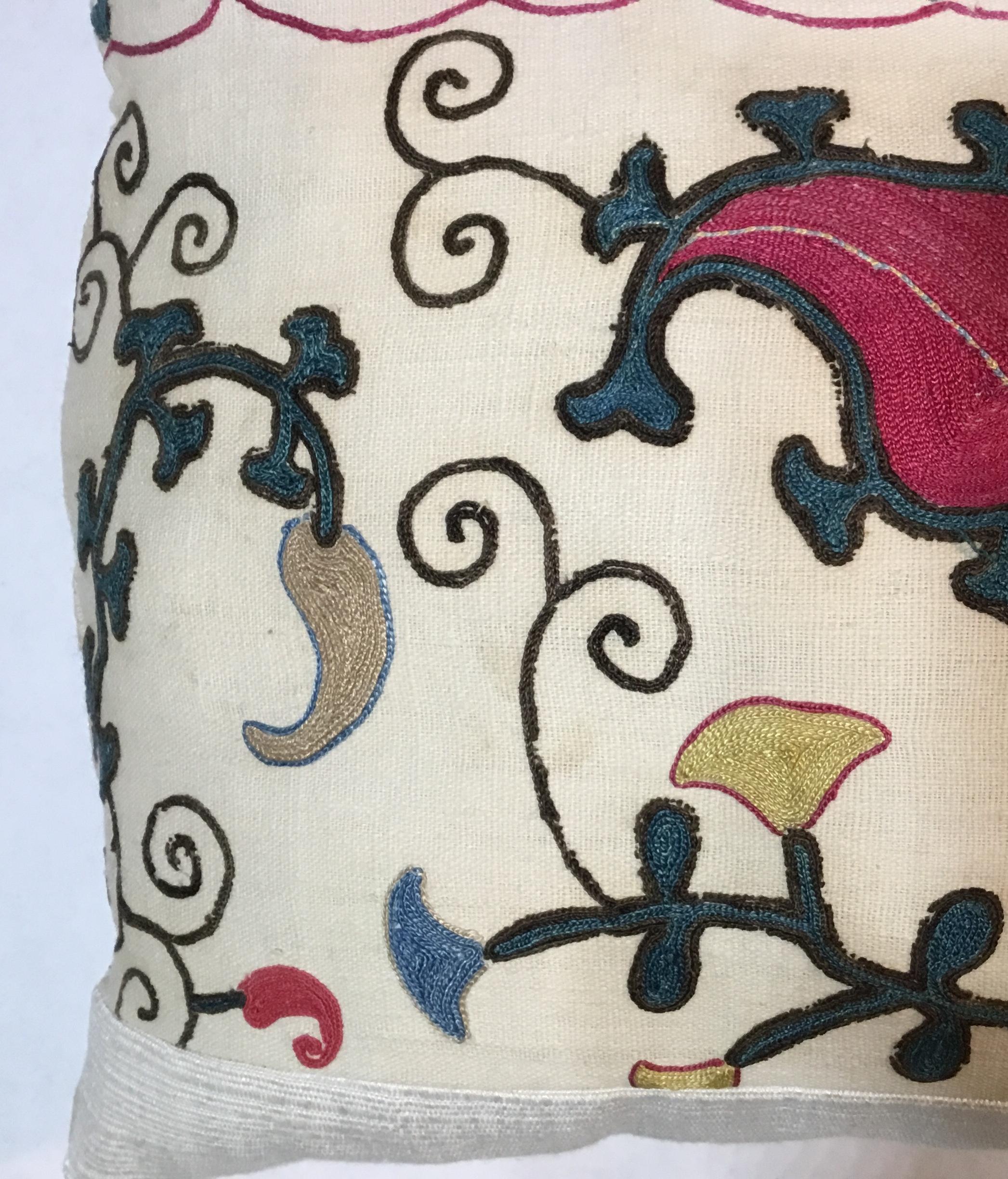 Antique Hand Embroidery Suzani Pillow 3