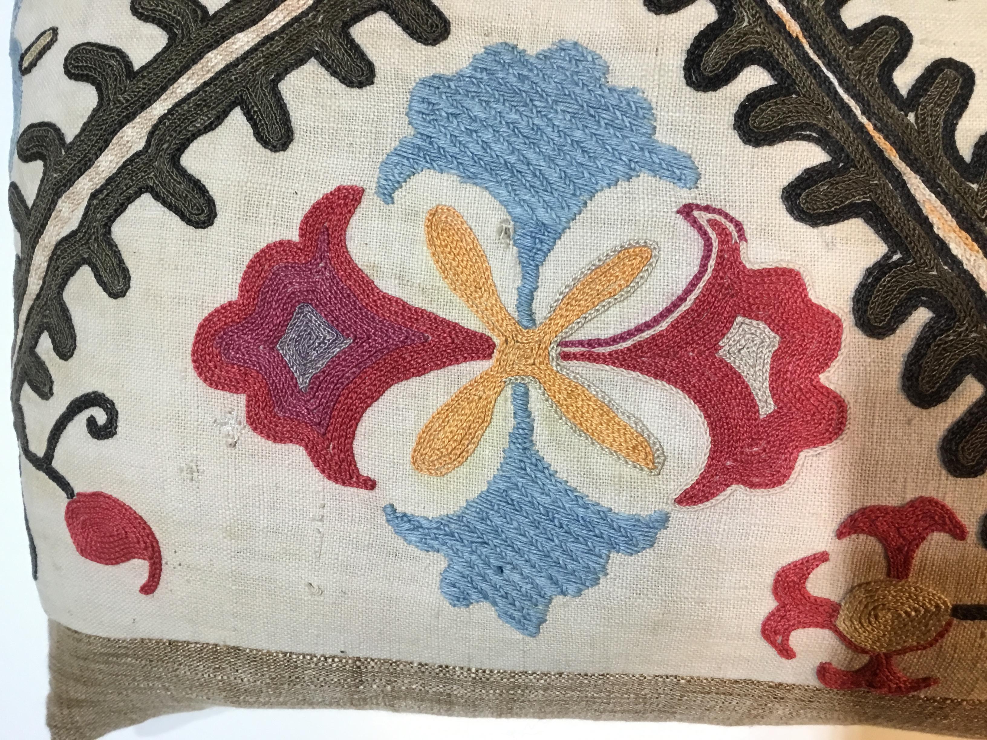Antique Hand Embroidery Suzani Pillow  2