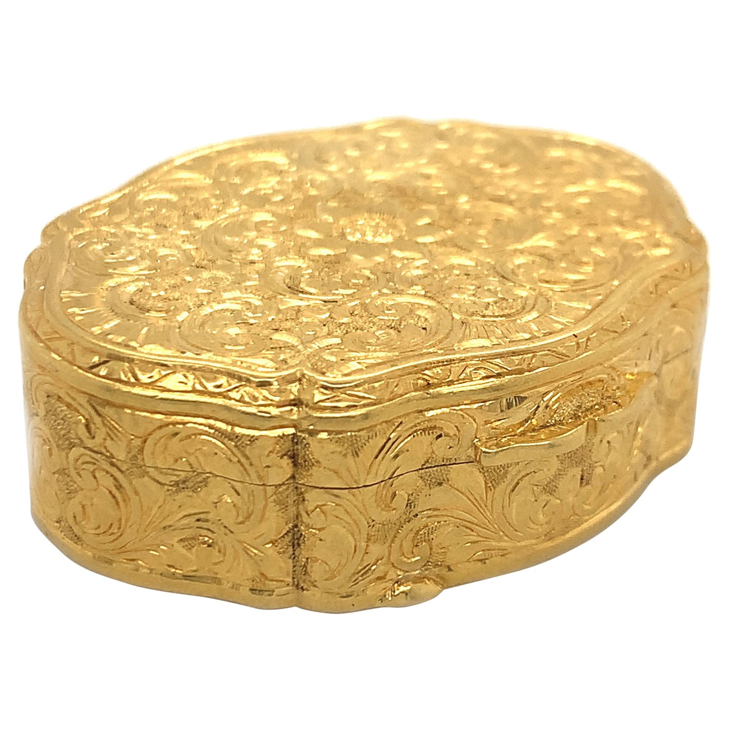 Antique Gold Match Safe/Pill Box For Sale at 1stDibs  antique gold pill box,  antique pill boxes for sale, gold match box