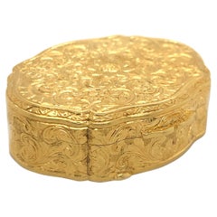 Antique Hand-Engraved Gold Pill Box