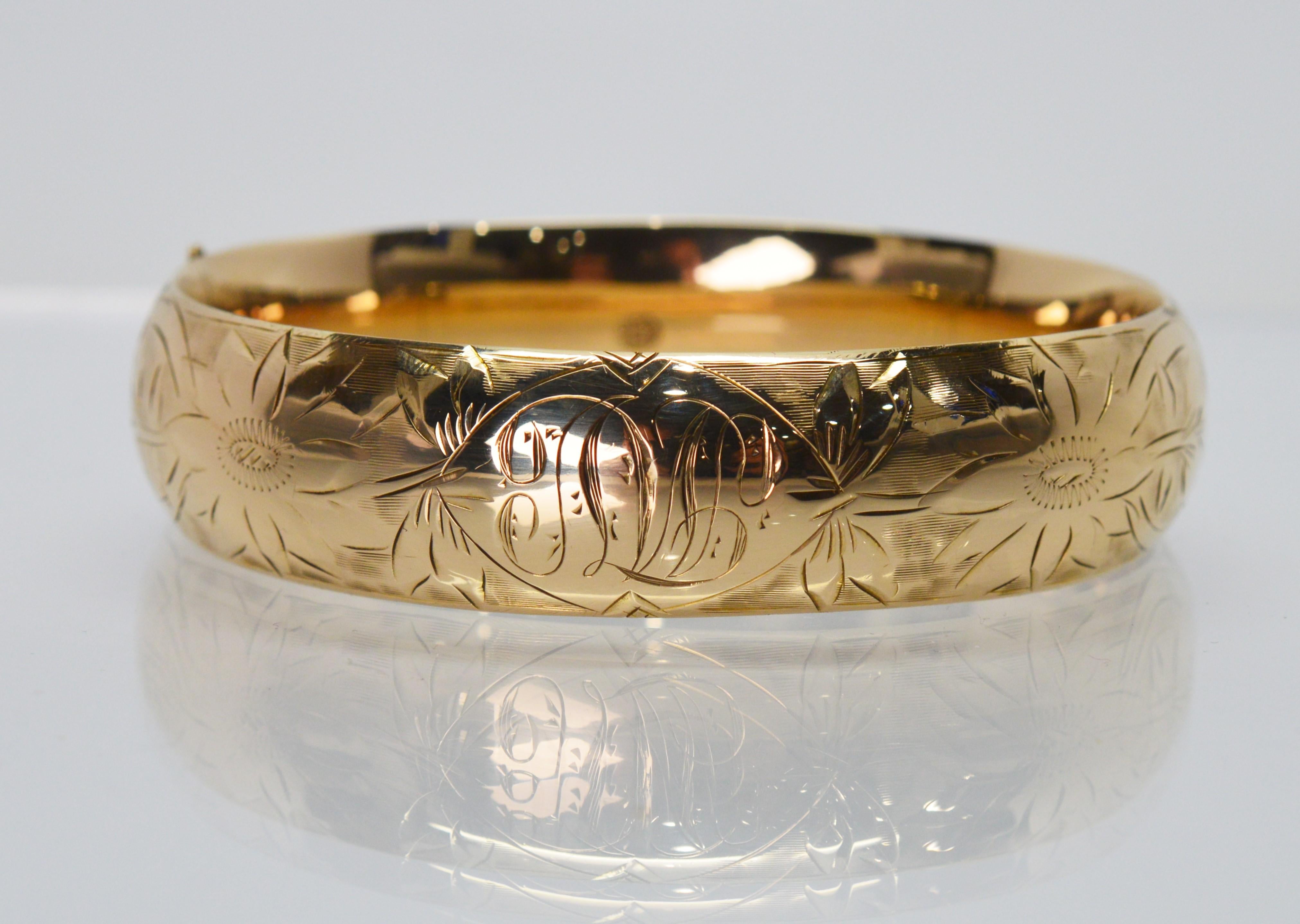 vintage 14k gold bangle bracelets