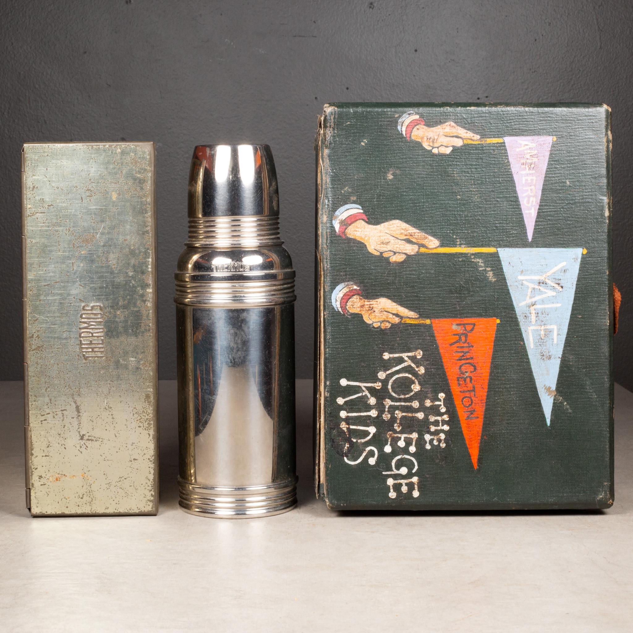 Fiambrera antigua pintada a mano de la banda de la Universidad Ivy League c.1920 Inglés en venta