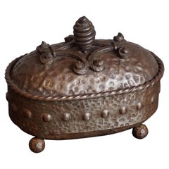 Antique Hand Forged Arts & Crafts Multi Purpose Box by Hugo Berger Goberg