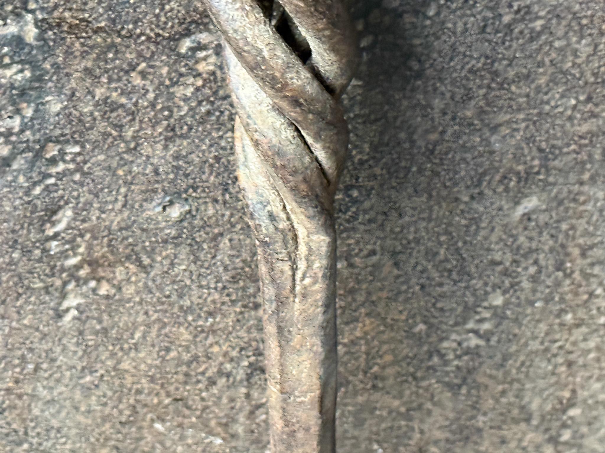 Wrought Iron Antique Hand-Forged French Fire Poker, 19th Century For Sale