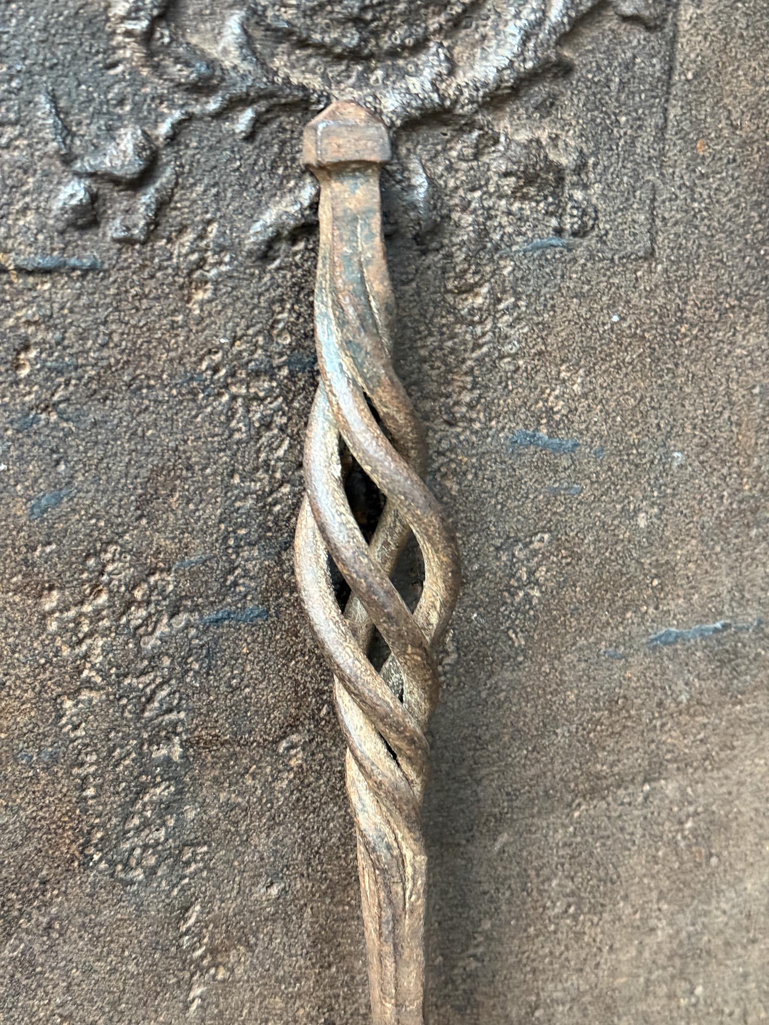 Antique Hand-Forged French Fire Poker, 19th Century For Sale 2