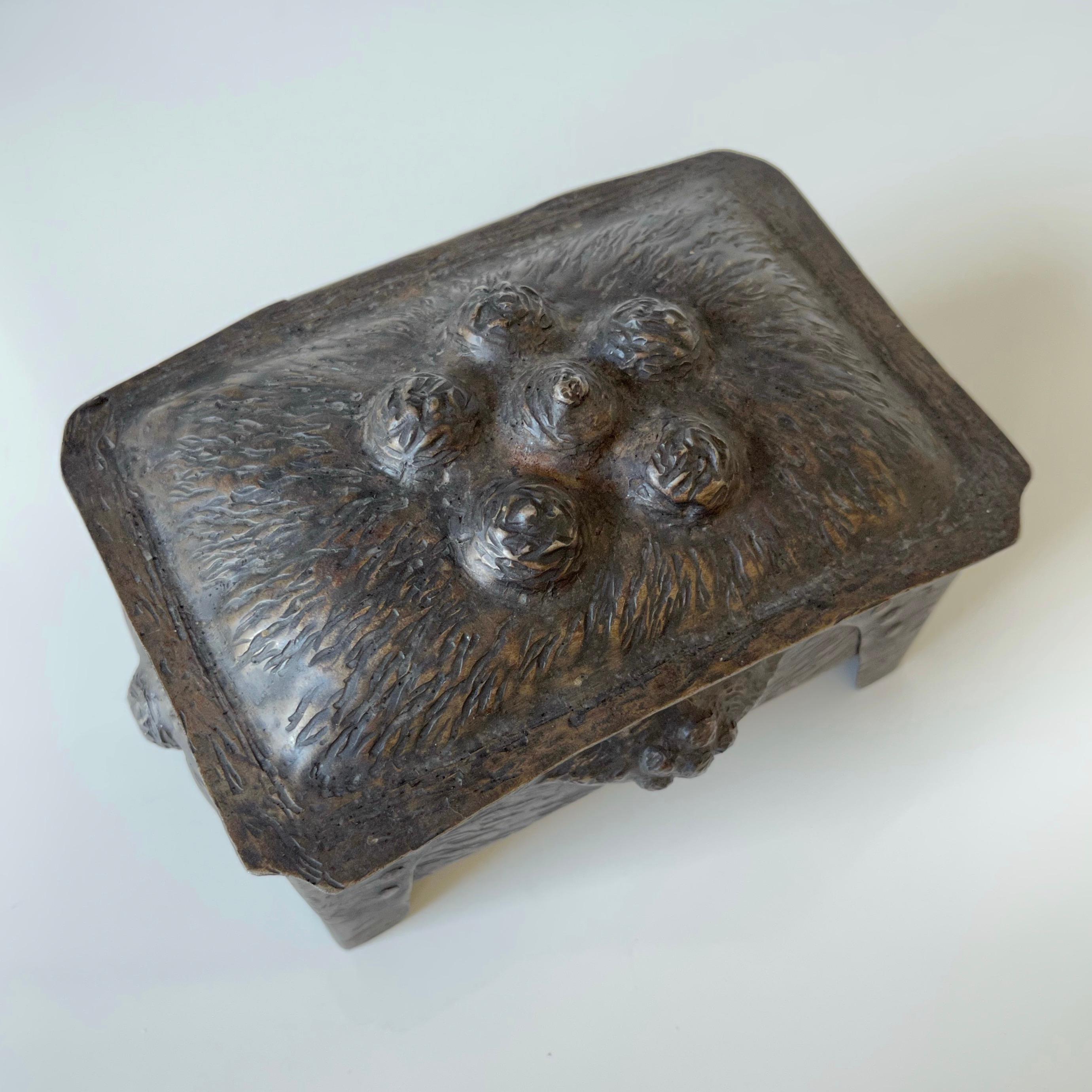 Antique Hand Forged Organic Design Arts & Crafts Multi Purpose Box, circa 1920 For Sale 2