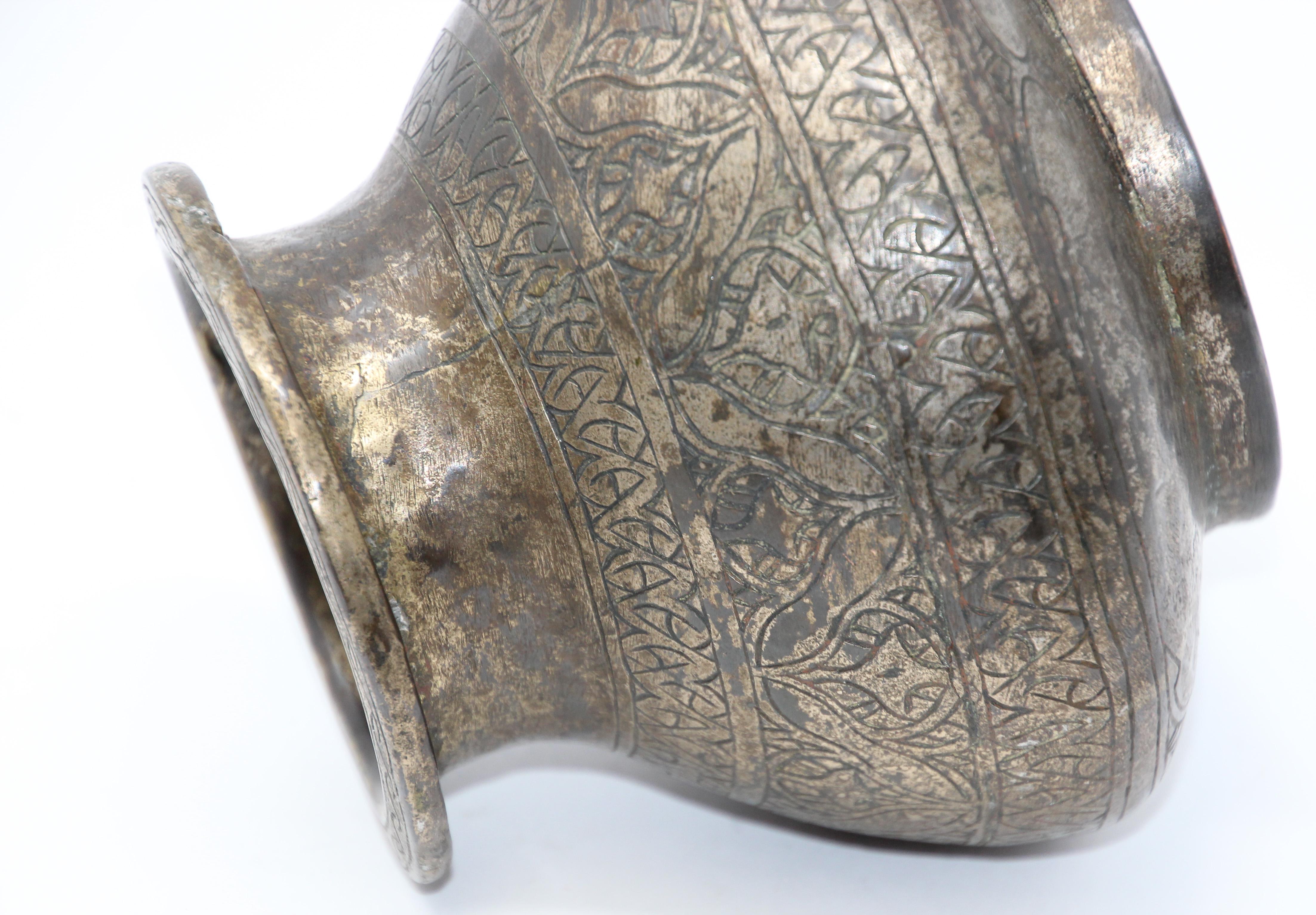 19th Century Antique Hand-Hammered Bronze Ceremonial Pot 