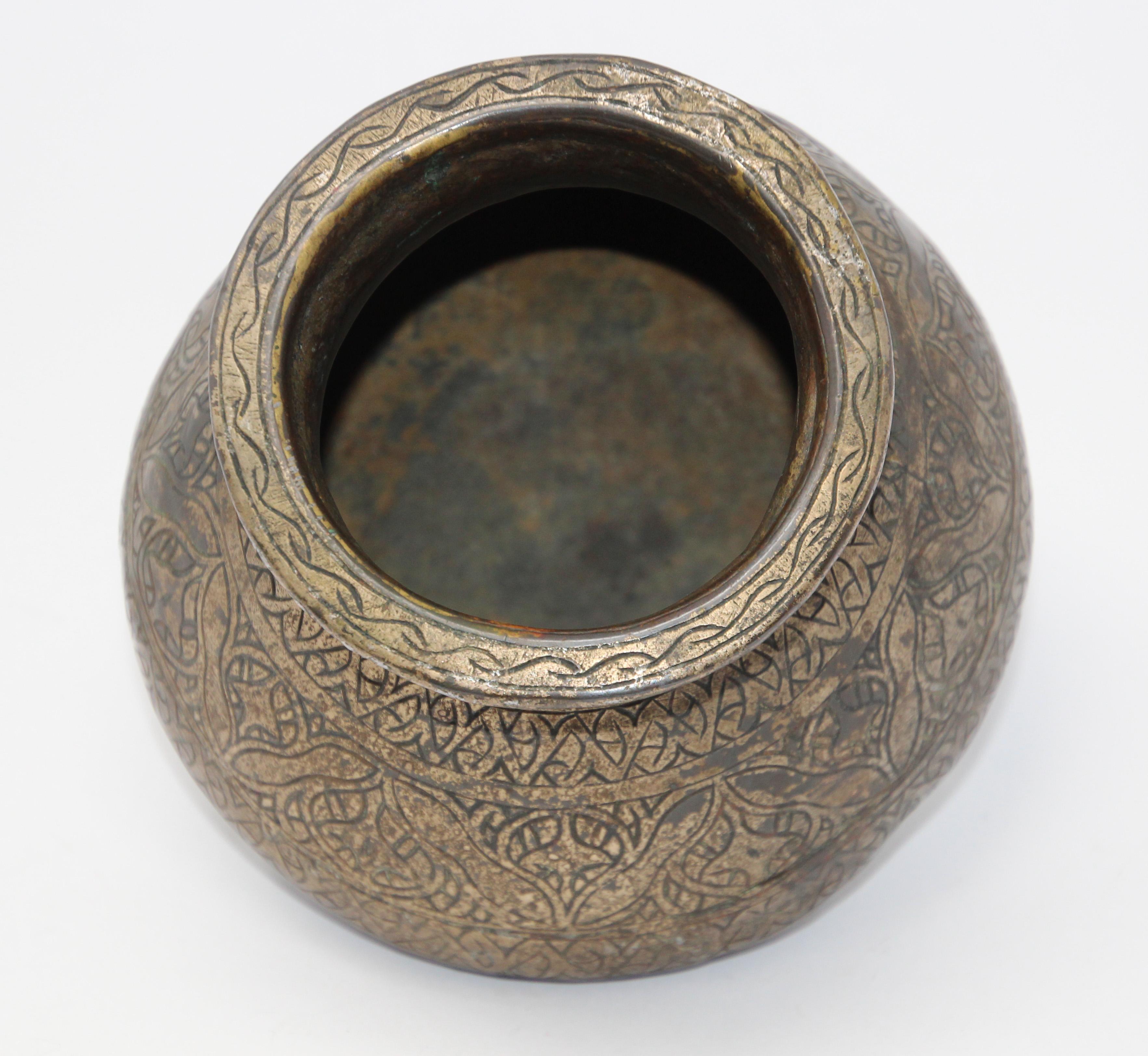 Antique Hand-Hammered Bronze Ceremonial Pot 