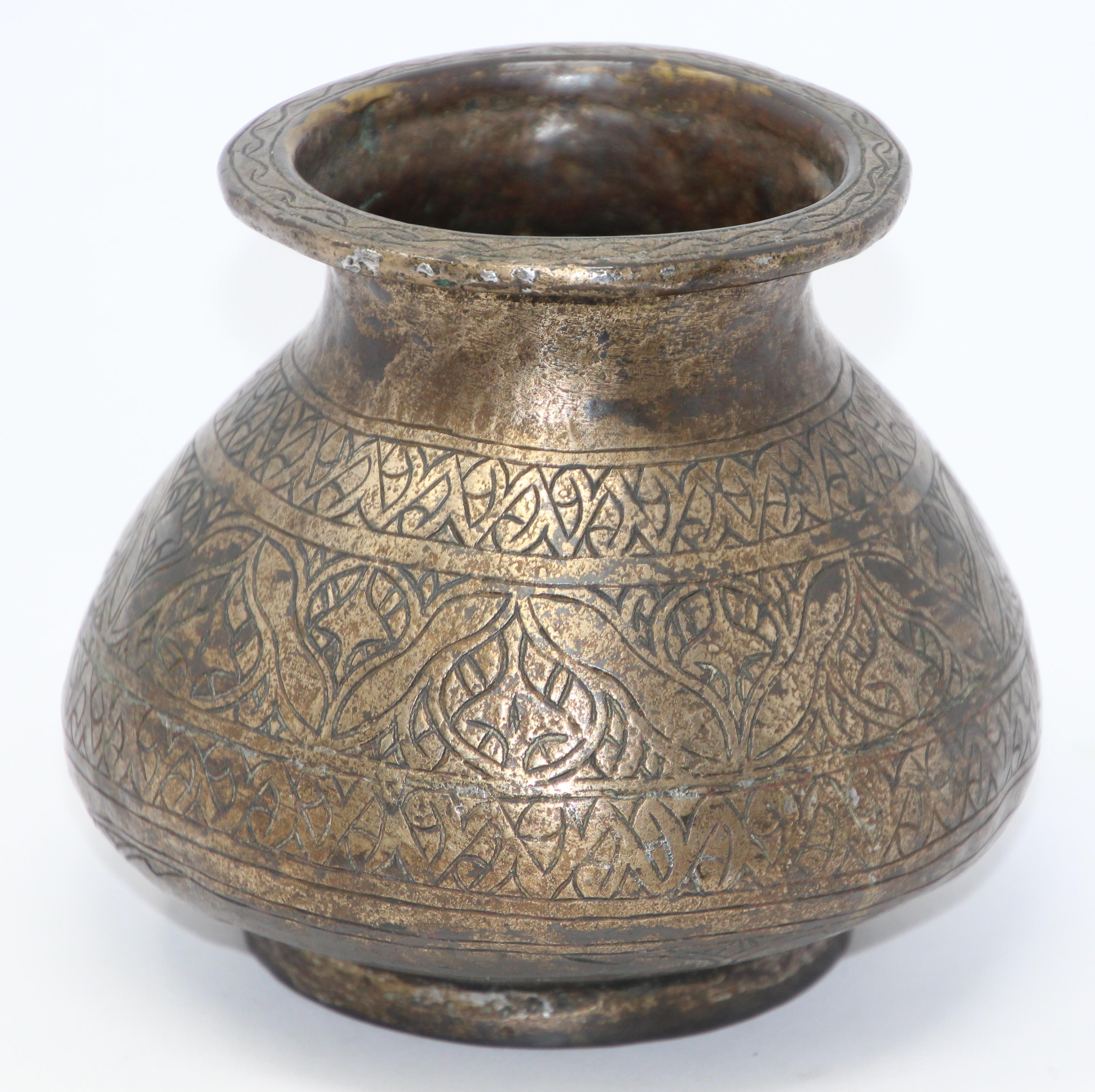 Agra Antique Hand-Hammered Bronze Ceremonial Pot 