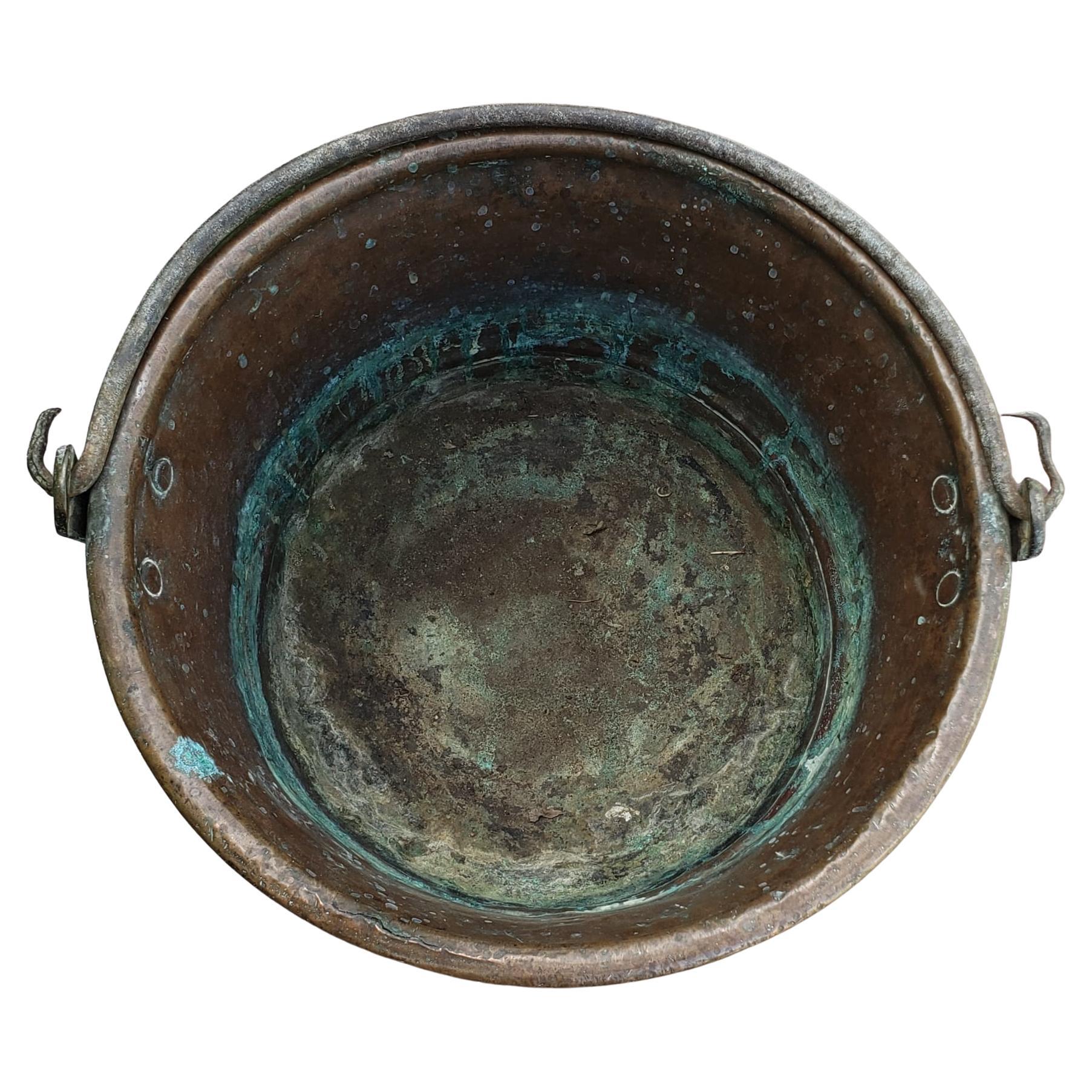 antique copper bucket with handle